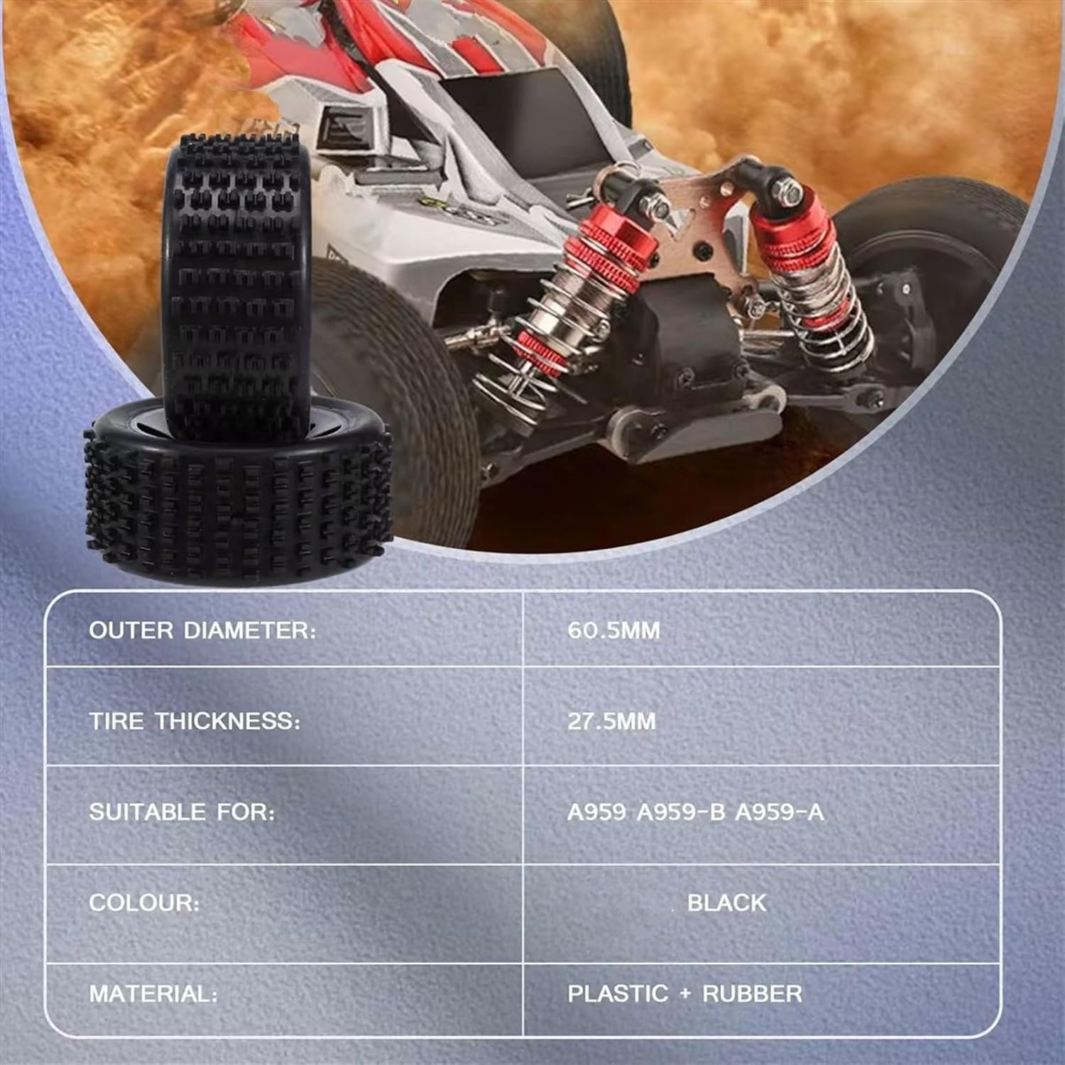 Compatible With Wltoys A959 A959-B A959-A 4PCS ホイール タイヤ タイヤ 1/18 R