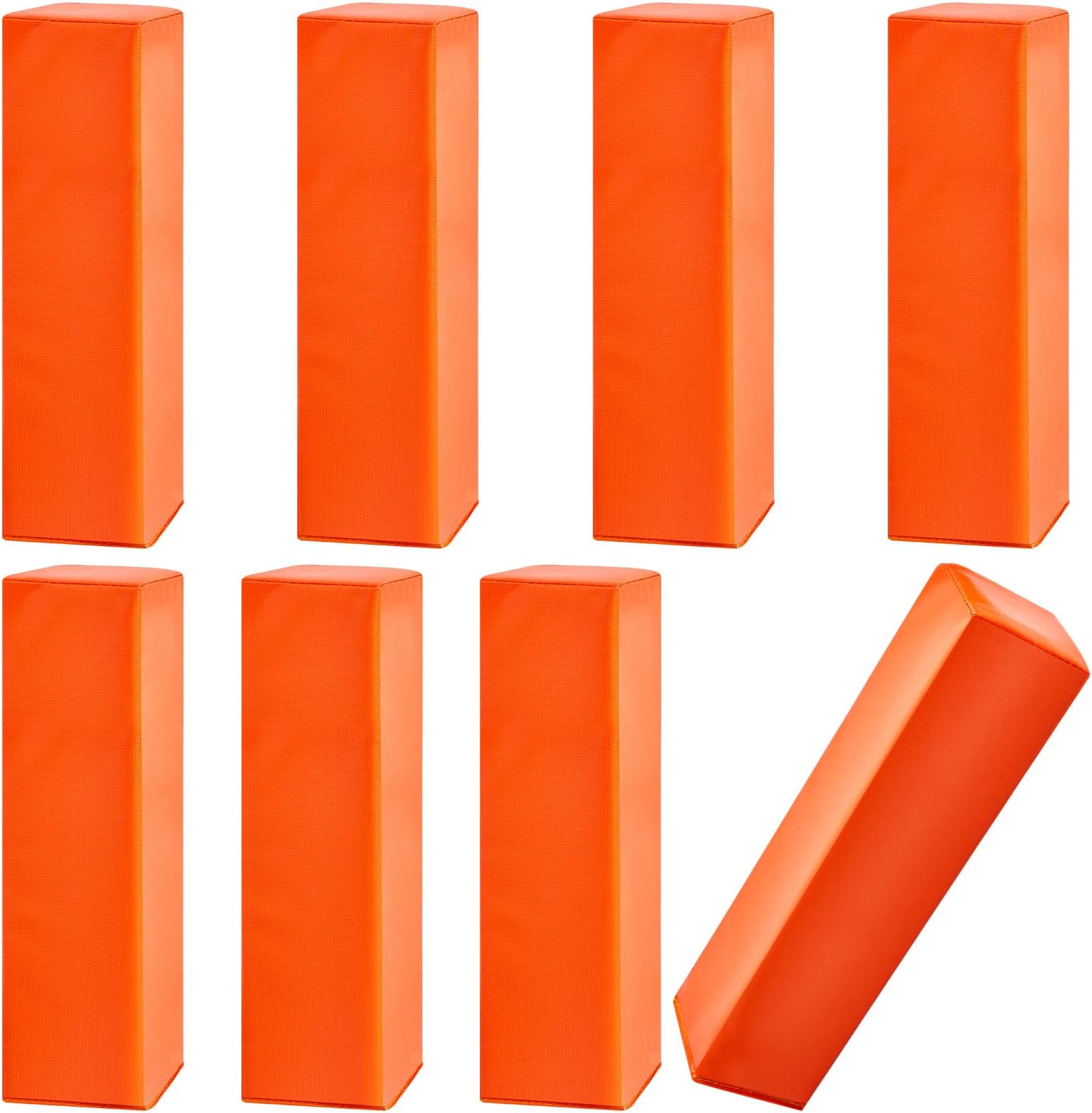 Deekin 8 Pcs Football End Zone Pylons Anchorless Pylon Markers Sand Weighted, Regulation 18" x 4" x 4", Orange