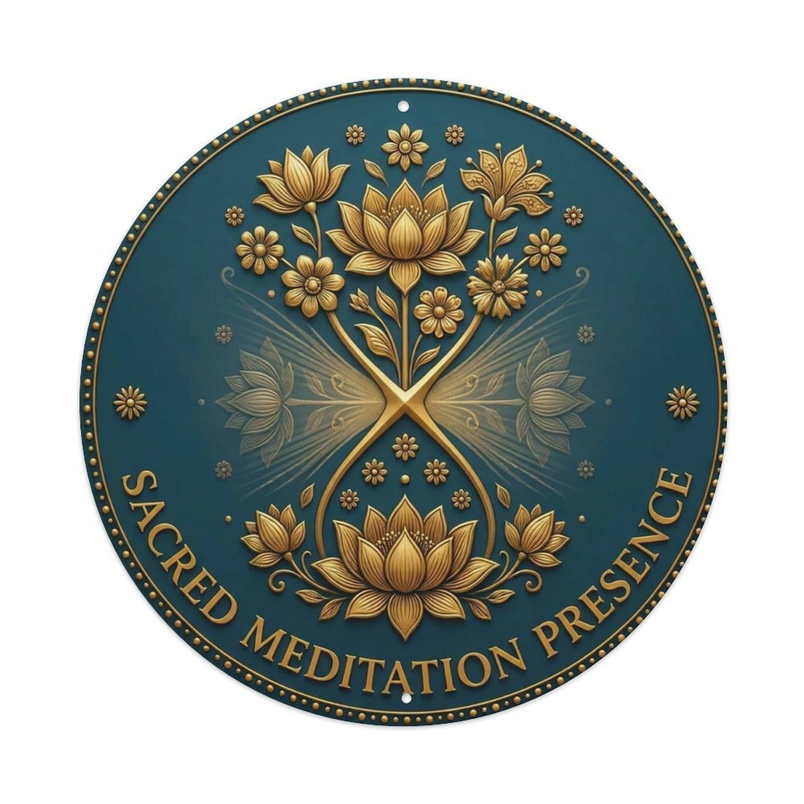 Vintage Sacred Meditation Presence Flower Zen Yoga Vintage Metal Tin Sign Plaque Wall Decor for Cafe, Club Bar, Office, Garden Metal Poster 8x8Inch
