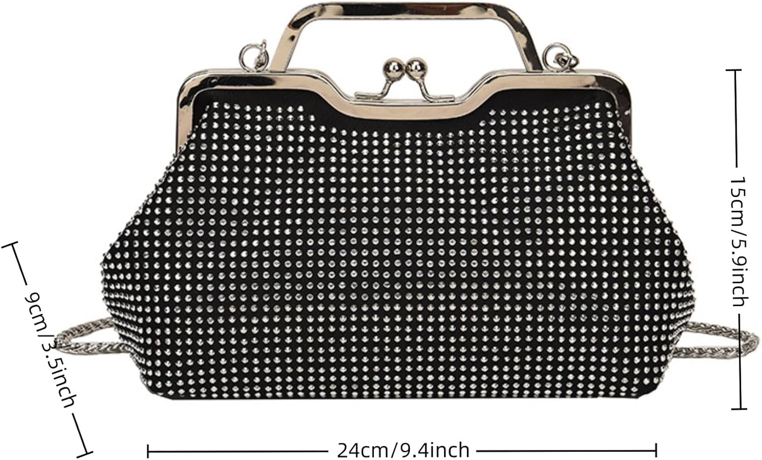 Women Sequins Evening Handbag Glitter Top Handle Purse Chain Cross-body Bag