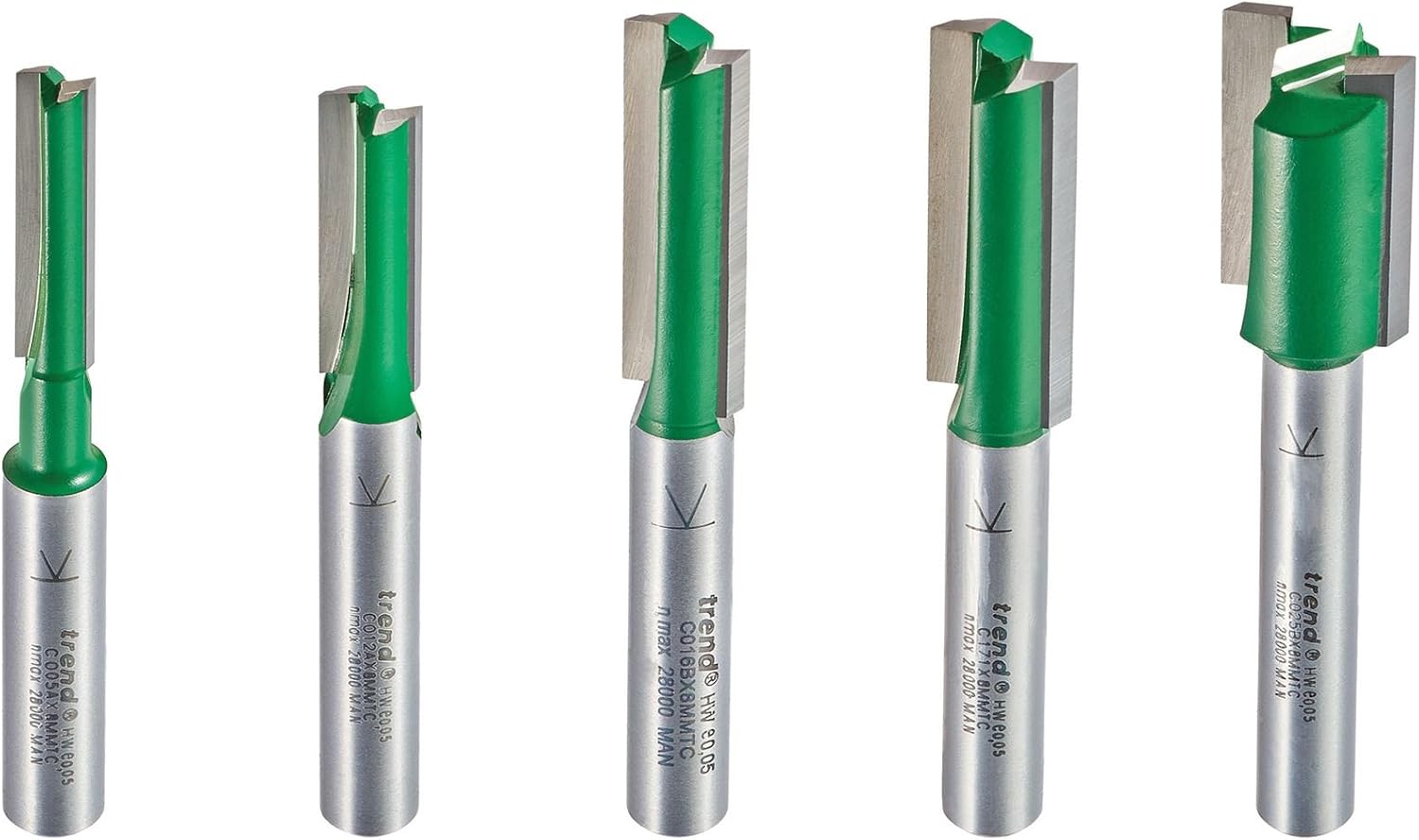Trend CraftPro 5 Piece Metric Mortise and Tenon Router Cutter Starter Set, 8mm Shank, Craft Range, Storage Case Included, SET/MT2X8MMTC
