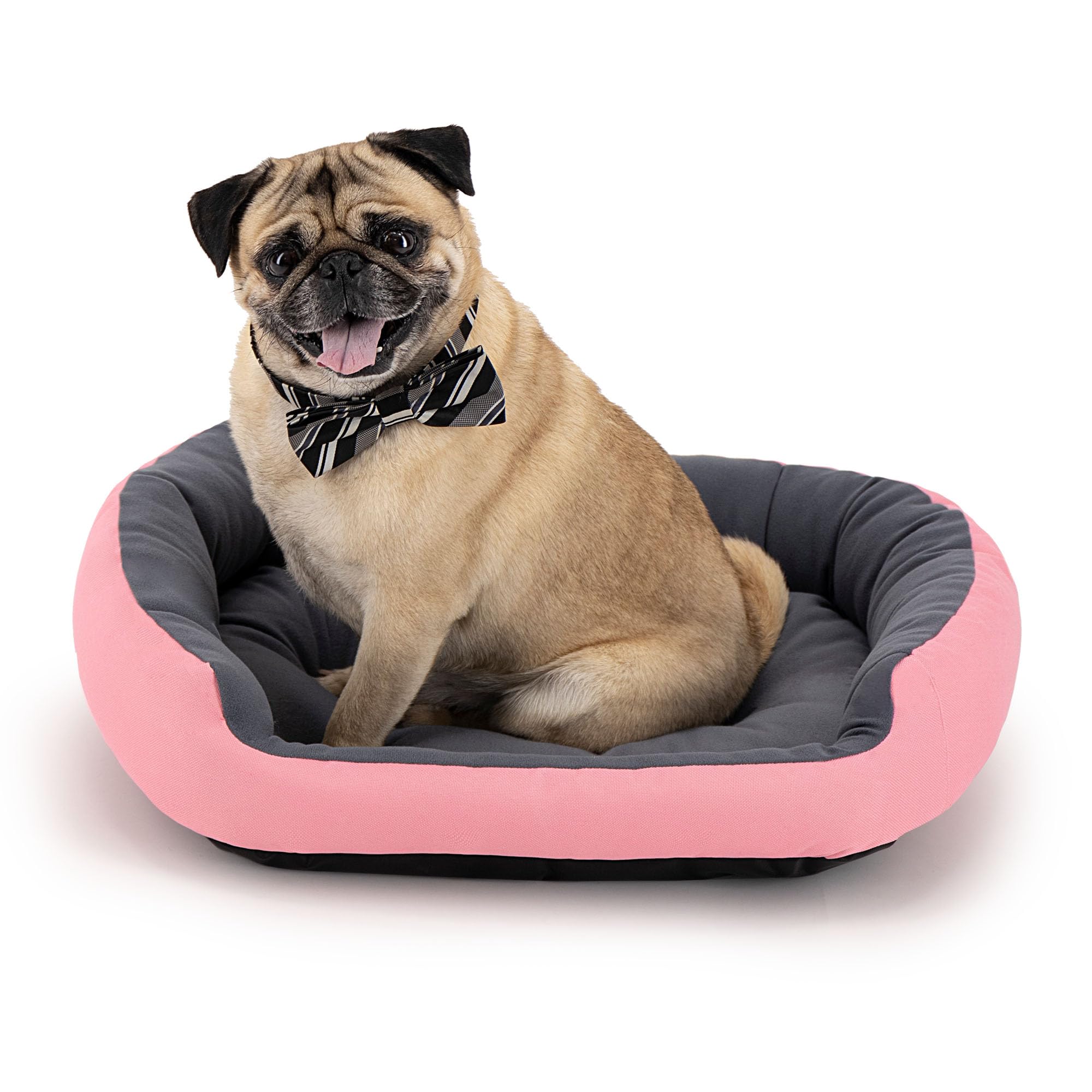 PETS APPAREL HILLS Cama para Perro, Resistente, Confortable, con Relleno Suave, Medidas y Color a Elegir (Small, Rosa/Gris)