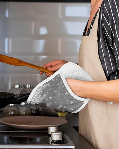 Miniatura 5 de Winter Elk 5Pcs Pot Holders for Kitchen,Non Slip & Heat Insulation Terry Cloth Potholder Set with Pocket,Thick Hot Pad Oven Mitts Trivet Coaster for