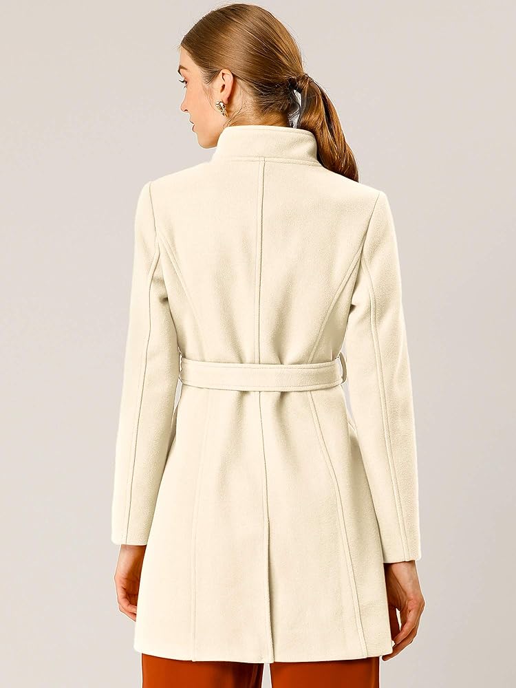 ameri♡ BIG COLLAR LONG COAT Amazon.com: Allegra K Women's Classic Stand Collar Long
