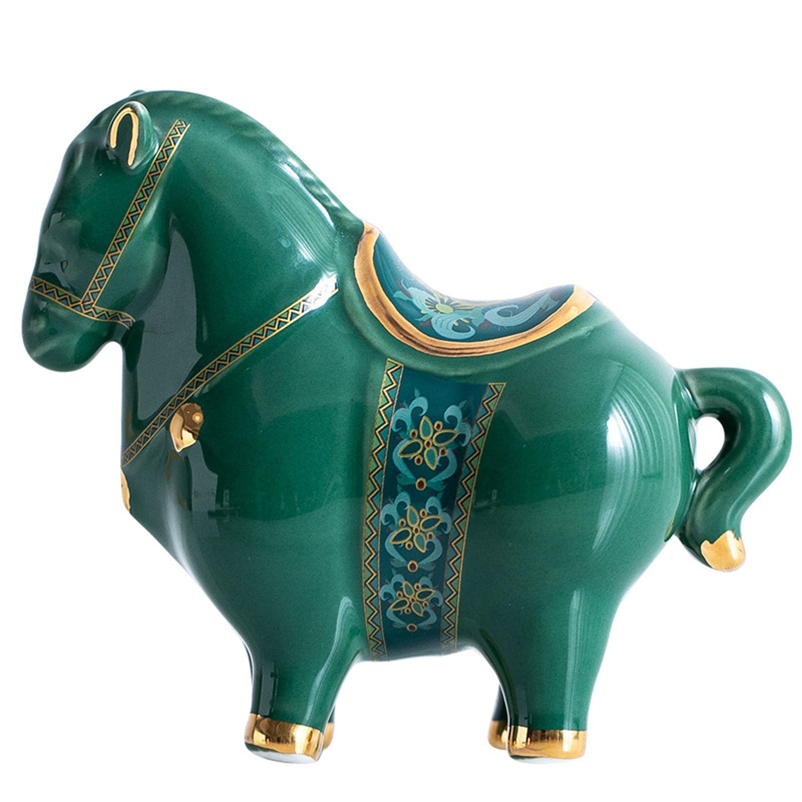 YXCQHZM Horse Decoration, Decorative Statue Horse, Chinese Feng Shui Decorative Statue Figures for Wealth And Success, Good Luck Gifts Horse Ceramic Statue (B)
