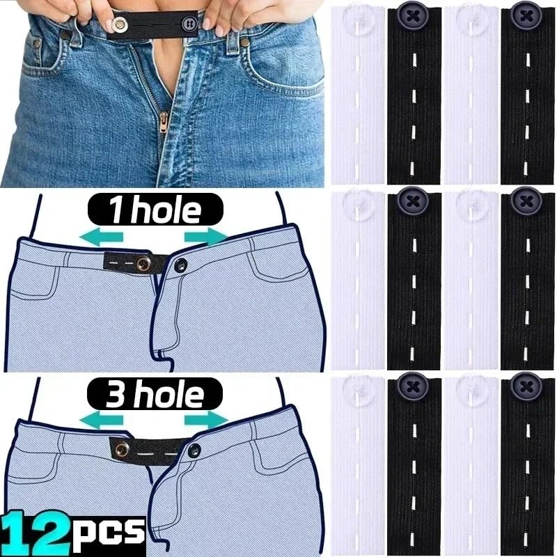 3 Pcs Comfy Clothiers Elastic Waist Extender for Shorts & Pants, Strong Adjustable Pants Button Extenders for Women and Men3