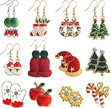 TUPARKA Christmas Earrings Christmas Earrings Christmas Gifts with Santa Claus Snowman Snowflake Reindeer Christmas Trees for Women Girls