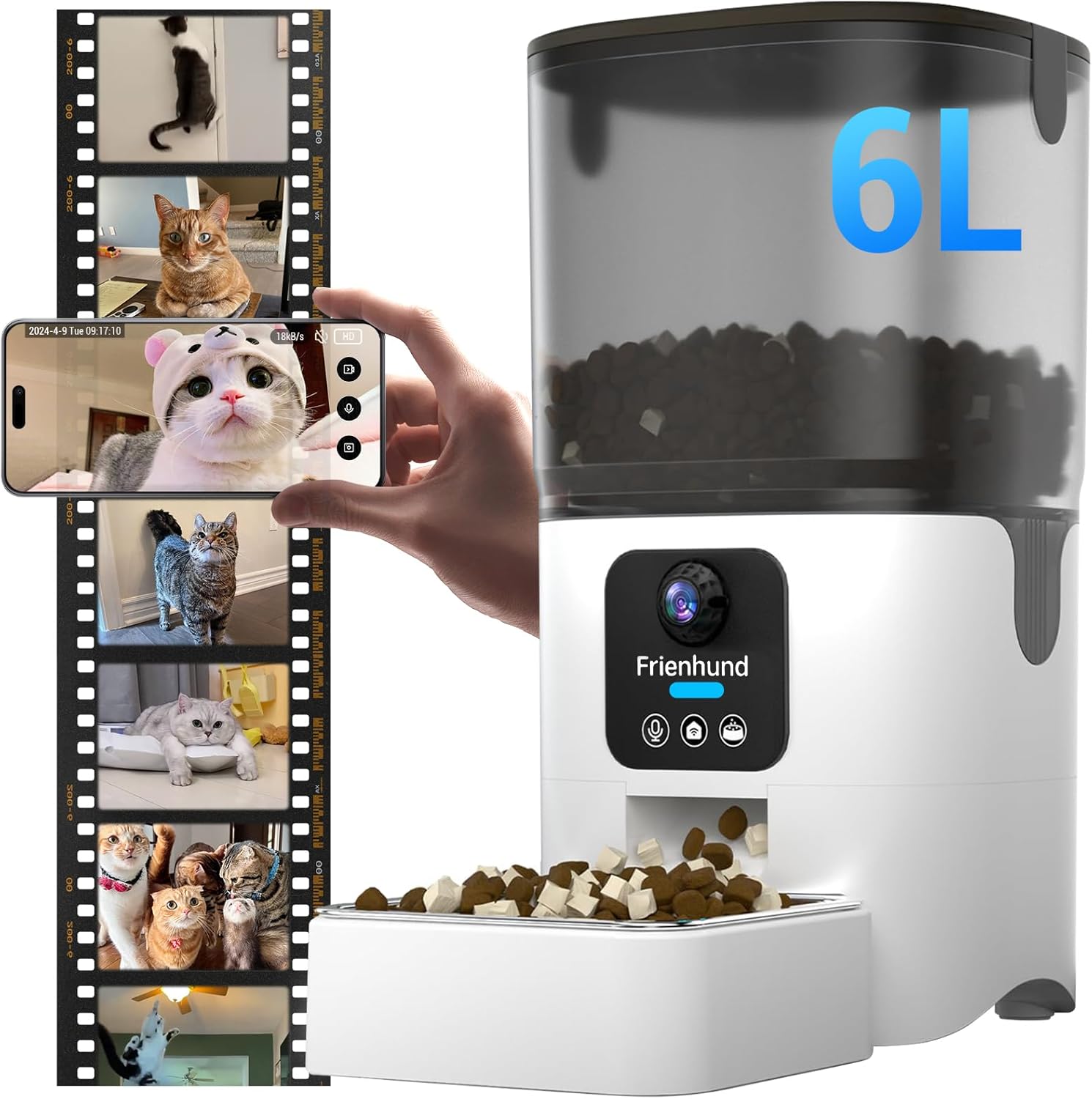 Frienhund Distributeur automatique de nourriture pour chat avec