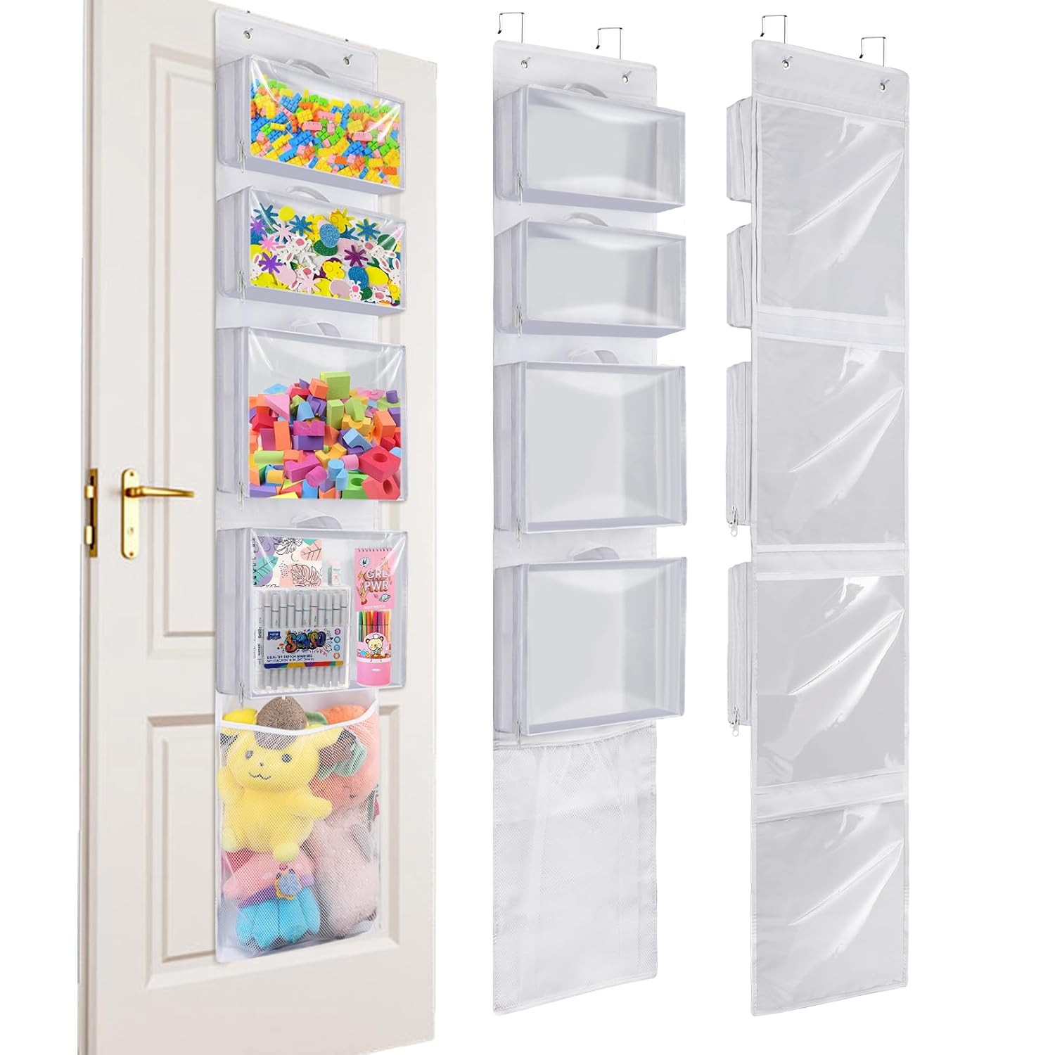 Over Door Organizer Storage Hanging Toy Holder with 4 Pouches