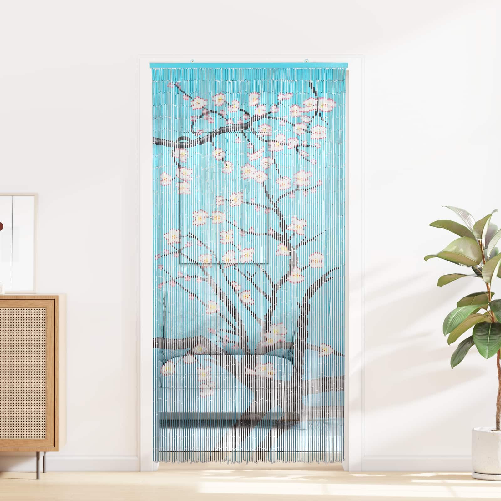Insektentürvorhang Bambus Mehrfarbig 200 x 100 cm für Fenster und Türen, Insektenschutzgitter für Balkon, Terrasse, Wohnung, Küche, Schlafzimmer, kinderzimmer, einfache Montage und Pflege