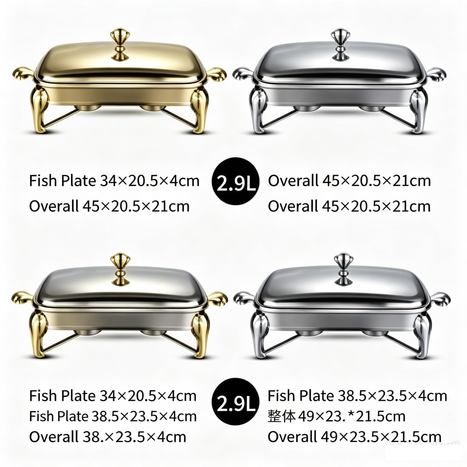 Calentador de Alimentos Chafer de Acero Inoxidable