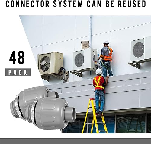 Miniatura 4 de Conector hermético líquido de 12 pulgada, accesorios de conductos eléctricos de PVC, rectos, 180 grados, conector de conducto flexible para el