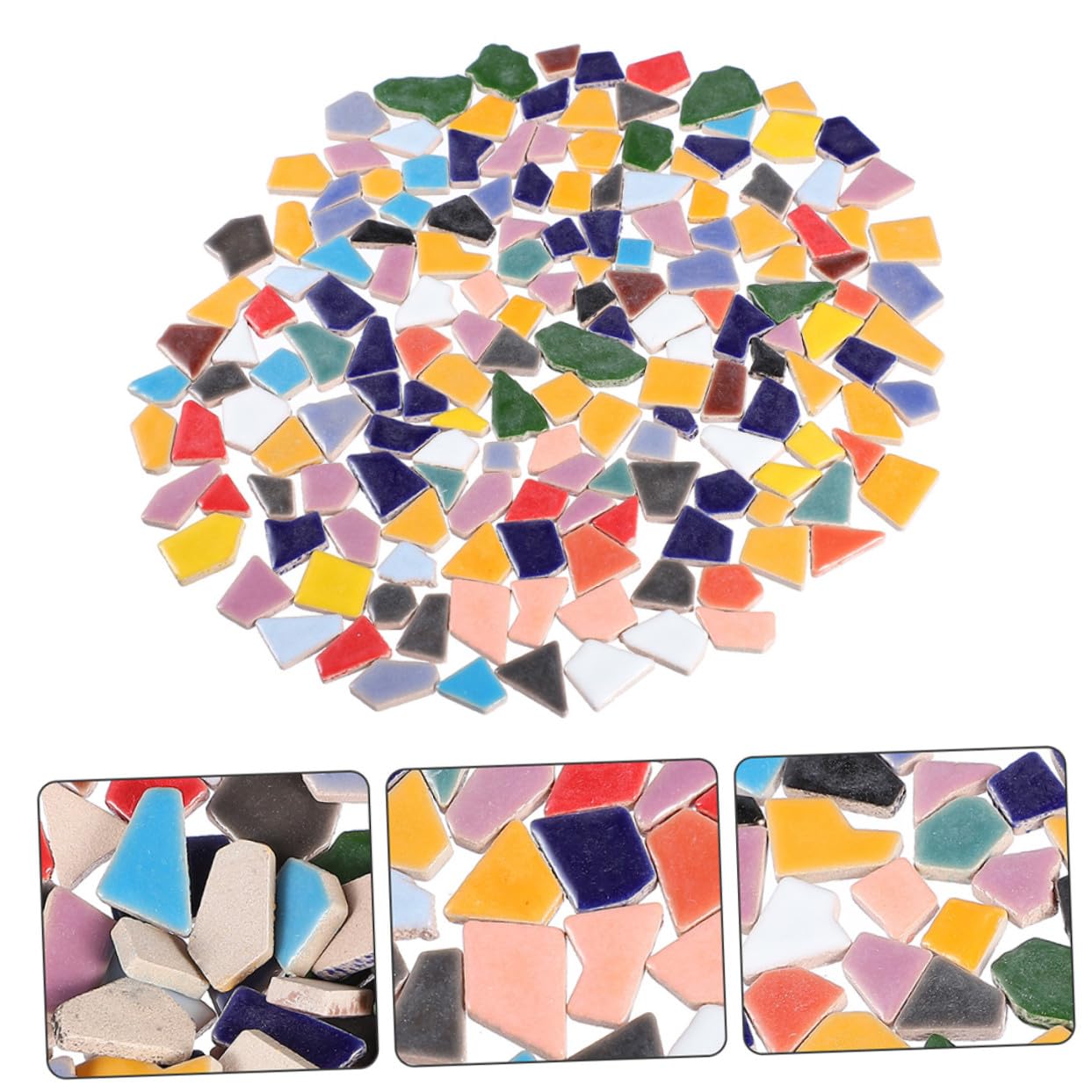 iplusmile 1sacchetto Tessere Mosaico in Pietre Irregolari Pezzi di Mosaico Fai da Te in Ceramica Accessori per Artigianato Artistico Design Dimensioni Irregolari per Facile Applicazione