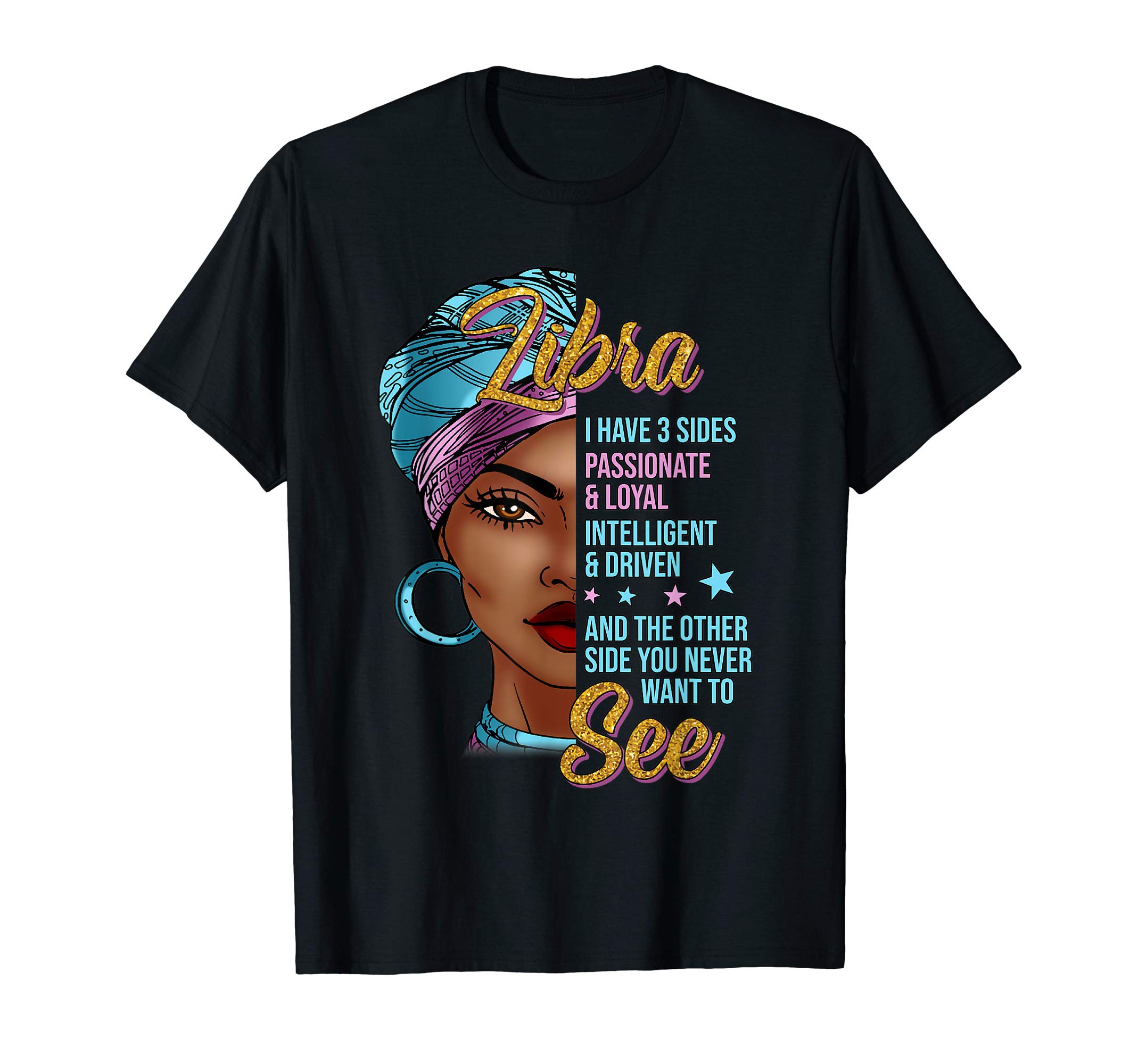 Libra Love Gift - Black Woman Afro Horoscope Zodiac - Libra T-Shirt
