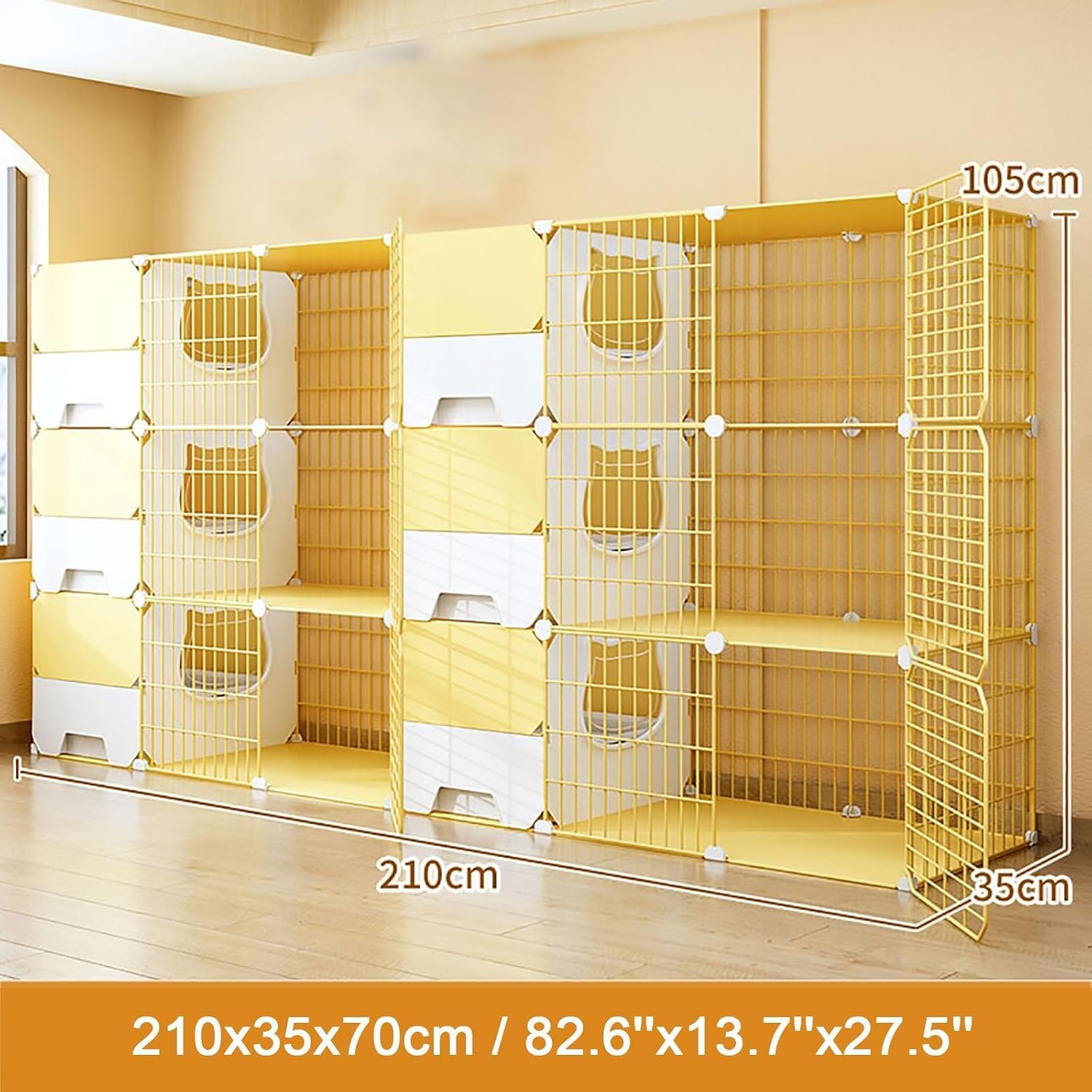 Gabbia for Piccoli Animali – con lettiera Rimovibile(210x45x70cm)