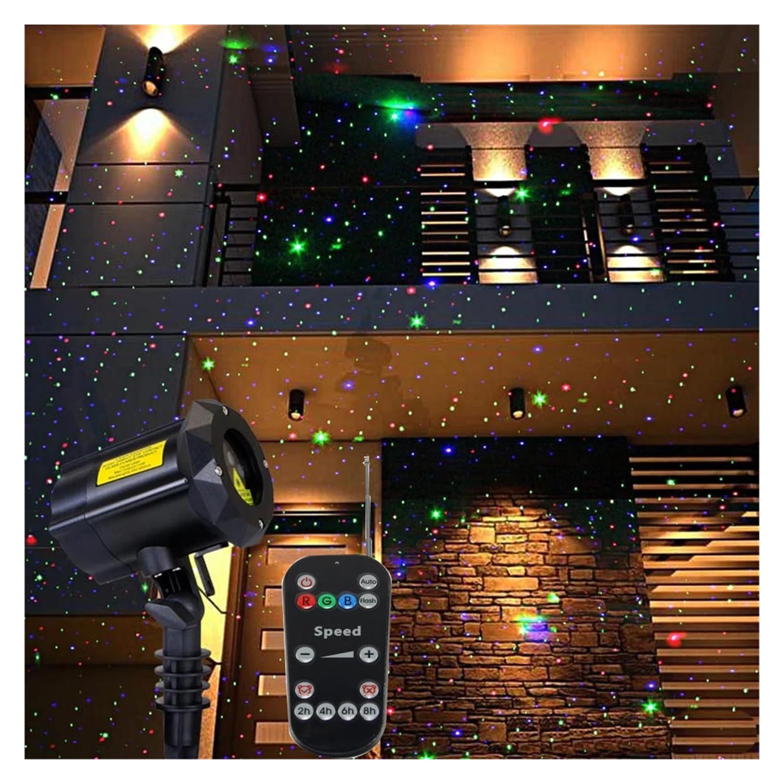 Proiettore Natale Esterno Proiettore a stella a cielo pieno in movimento dinamico a luce esterna a LED Proiettore for alberi da parete con luce di paesaggio da giardino impermeabile RGB Più Luminoso e
