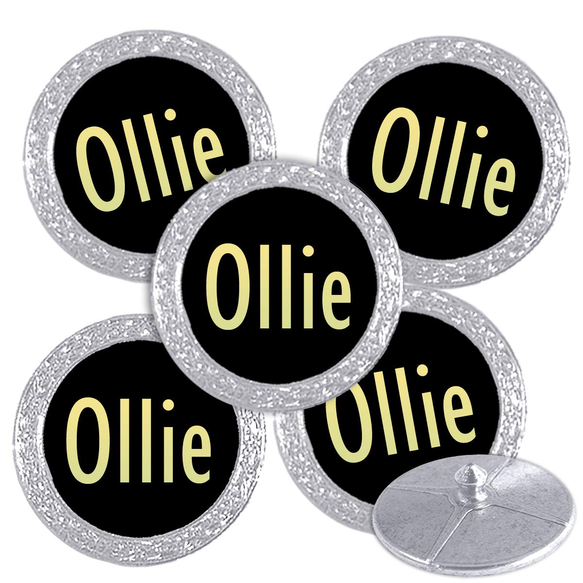 Best Impressions Silver Coloured Golf Ball Markers with Names (Ollie)