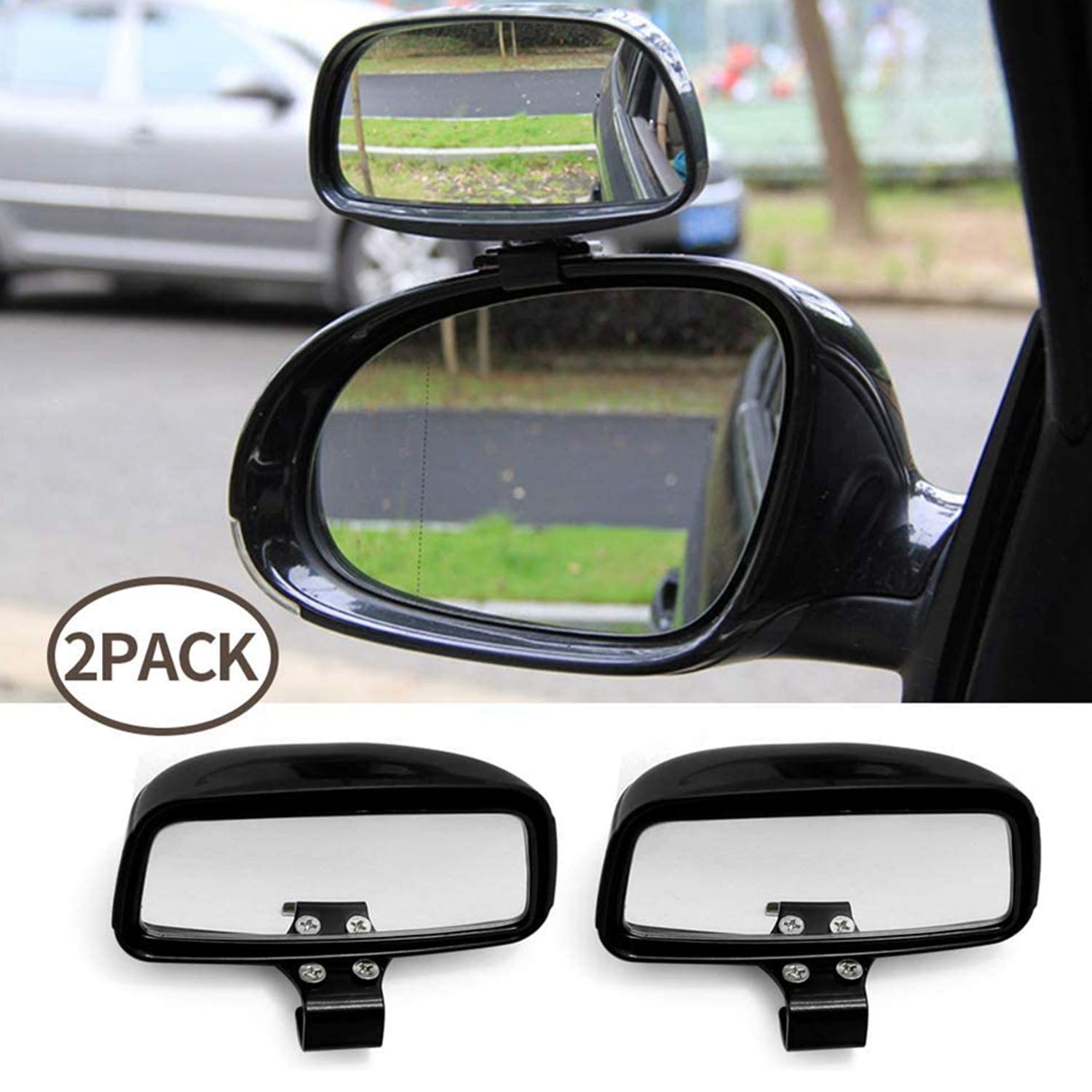 Blind Spot Mirrors for car motorbike 2Pack Right + Left Adjustable Wide Angle Side Rear Mirrors Universal (type2)