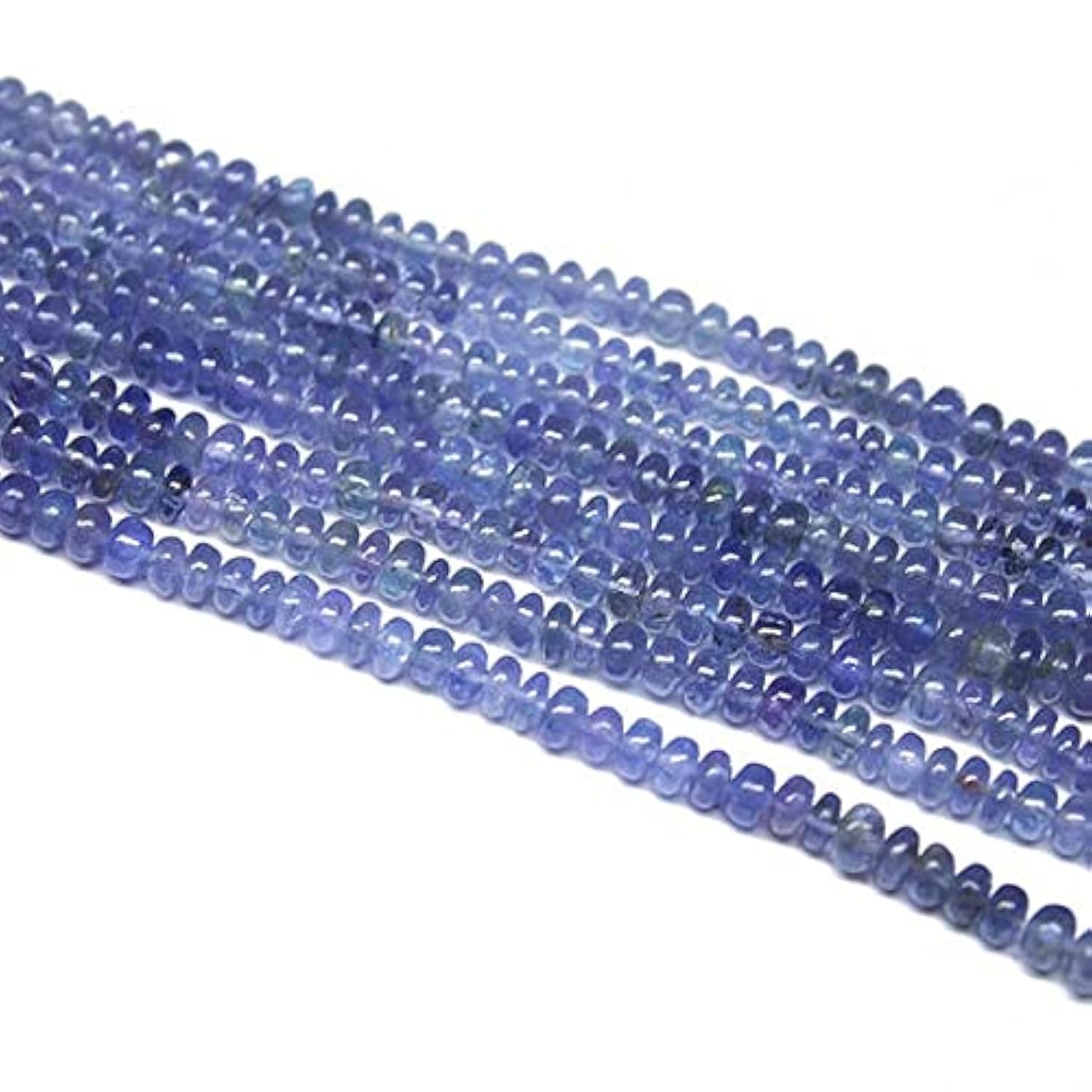 Tanzanite smooth rondelle de 4mm en fil de 16 pouces pour la création de bijoux précieux