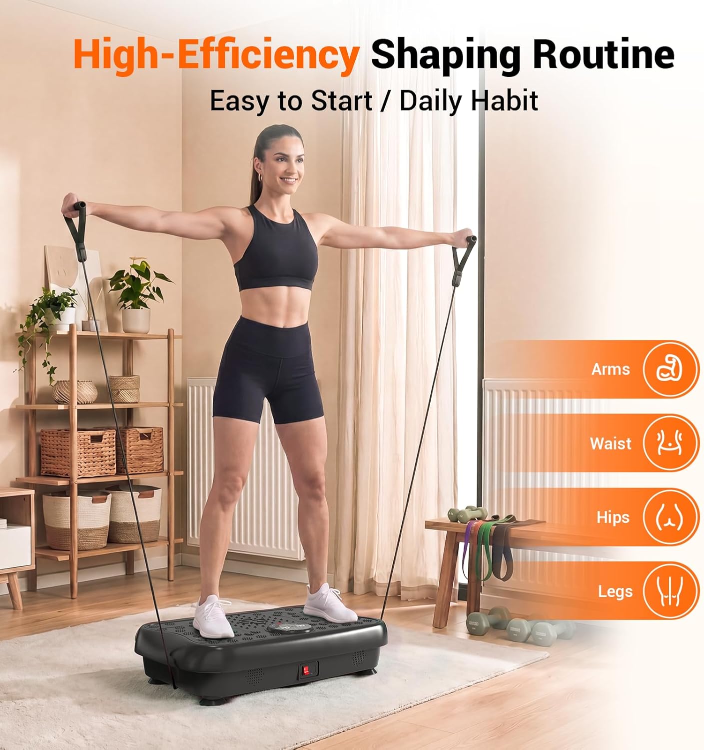 Vibration Plate Exercise Machine, Full Body Workout Vibrating Plate for Lymphatic Drainage Weight Loss, 460 Lbs Capacity Shake Platform with 300 speeds for Women Men