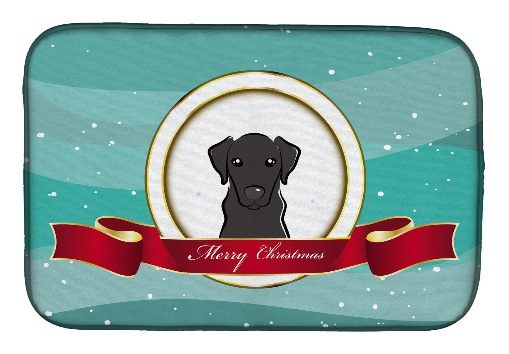 Tapis égouttoir vaisselle microfibre absorbant motif chien Labrador noir