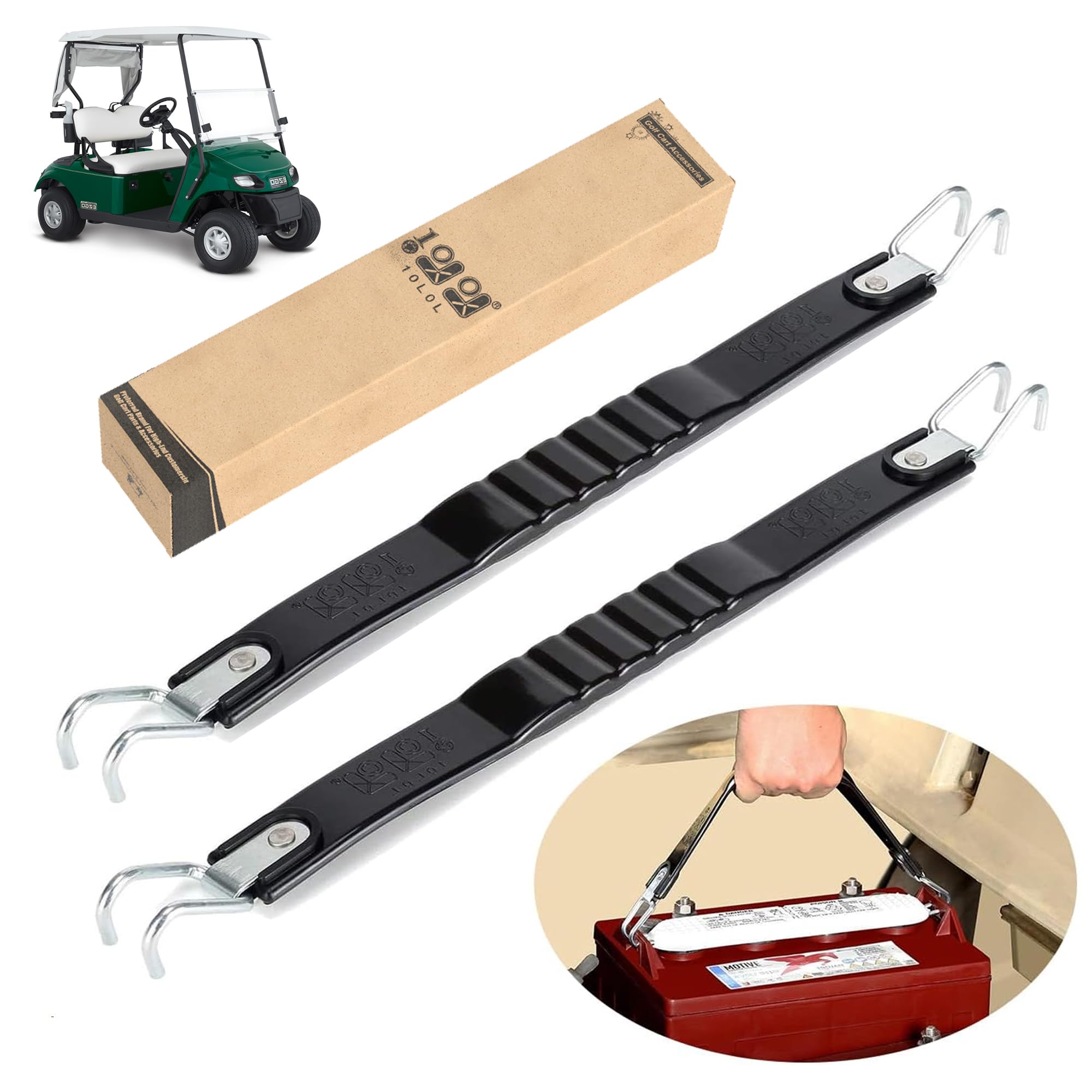10L0L Golf Cart Battery Lifting Strap Works for Trojan Battery, Universal Deep Cell Battery Carrier Strap for Yamaha, Club Car and EZGO Golf Carts