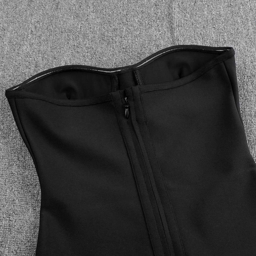 UONBOX Women's Strapless Elegant Tassel Tube Dress Bodycon Party Bandage Dress - Image 7