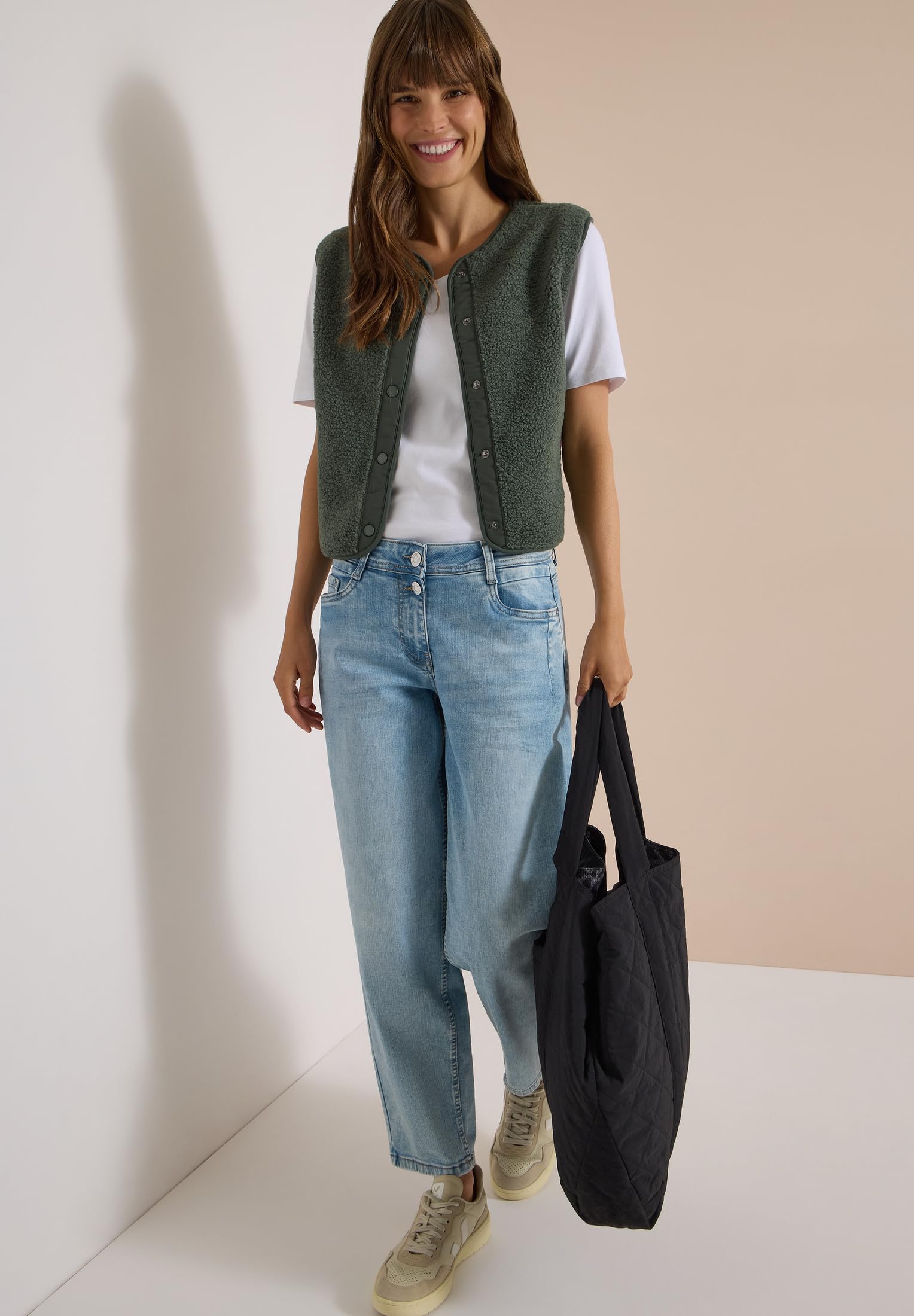 Cecil 2200680 Gilet Teddy con dettagli in softshell Donna (Pacco da 1)