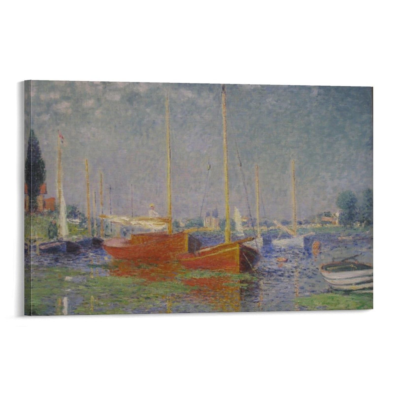 Rote Boote in Argenteuil by Claude Monet Wall Art Prints Poster Posters Wall Art Painting Canvas Prints Decor Poster Artworks 12x18inch(30x45cm)