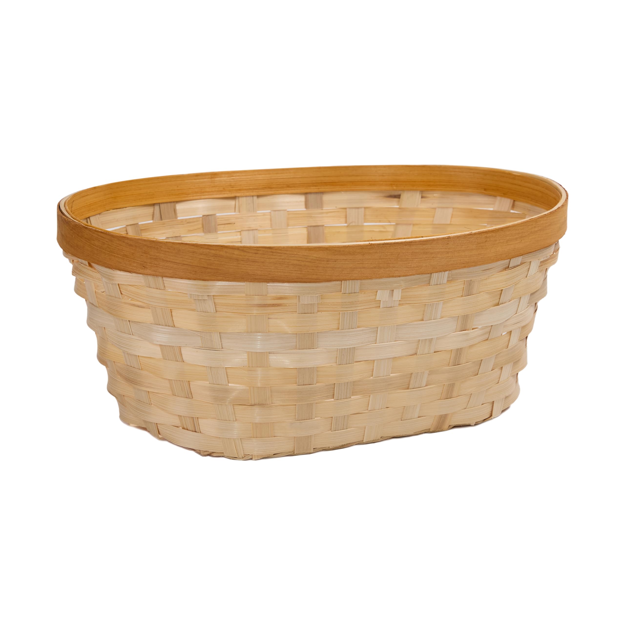 Wickerfield 10PCS Oval Natural Bamboo Storage Woven Basket Gift Hamper Trays Home Decoration Bathroom Organizer (Honey)