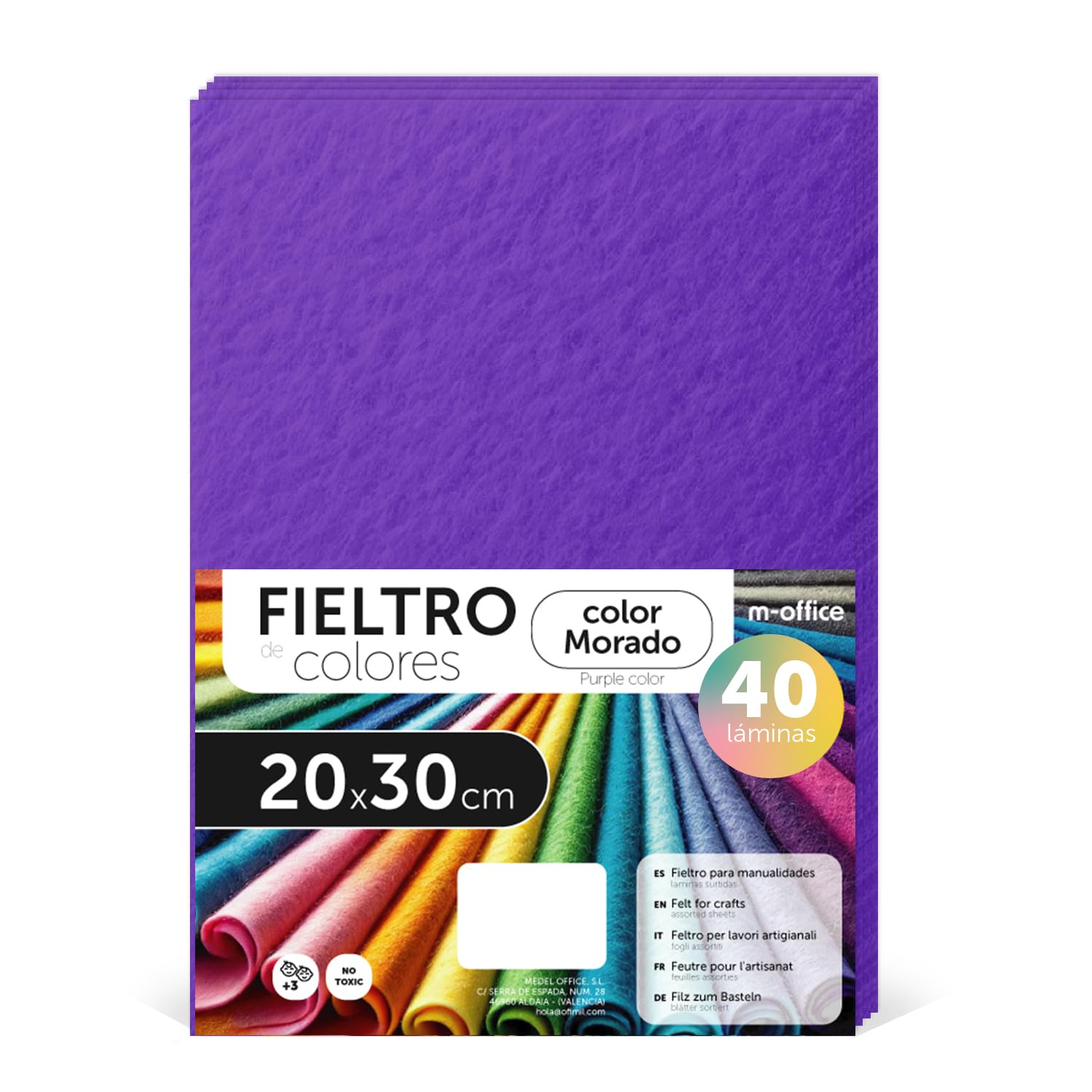 Fieltro para Manualidades, Fieltro de Colores, Suave y Flexible, Material para Costura, Telas Patchwork, Ideal para proyectos DIY, artesanía o decoración, 20x30cm - m-office (rojo, 10 uds) — view 138