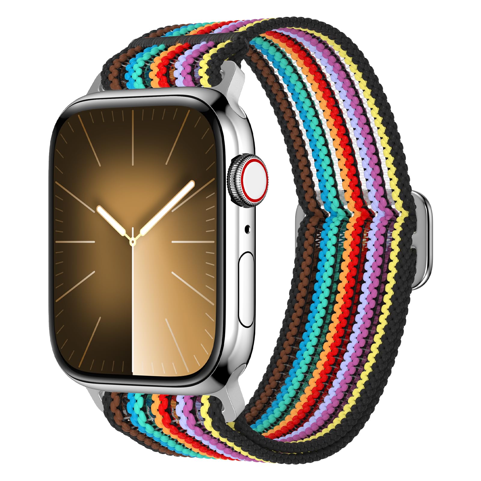 VEMIGON Elastic Breathable Sport Band Compatible with Apple Watch Series 10/9/8/7/6/SE/5/4/3/2/1/Ultra, Nylon Fish Line Weaving Solo Loop Strap for iWatch 46mm 45mm 44mm 42mm 41mm 40mm 38mm 49mm