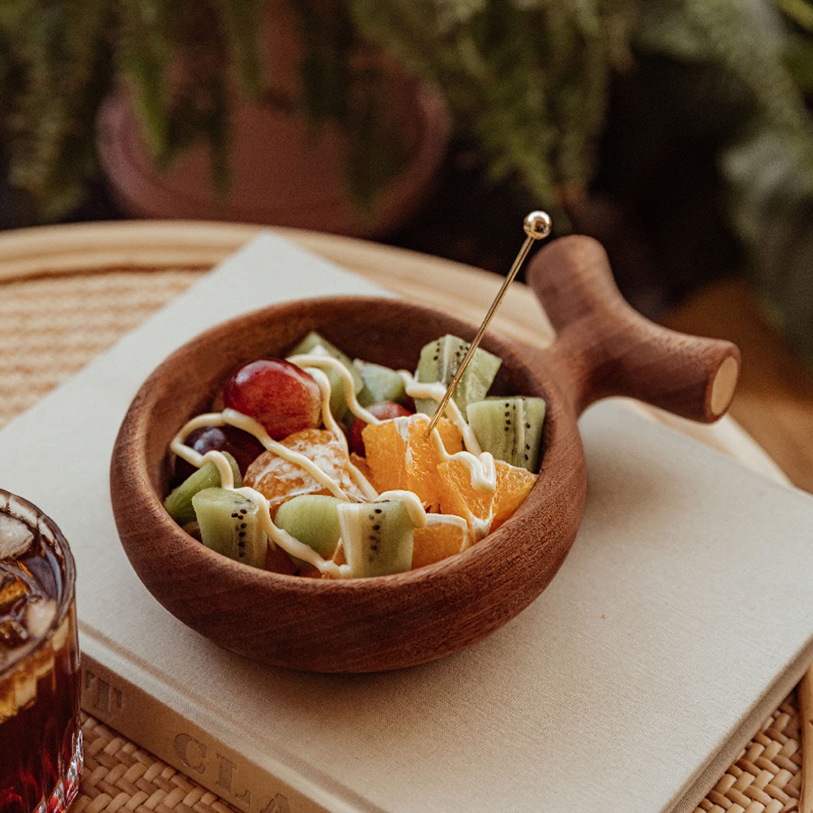 Ensaladera De Madera De Ébano, Cuenco De Servicio De Vajilla De Estilo Japonés, Hecho A Mano, Ensaladas, Alimentos, Verduras Y Frutas.