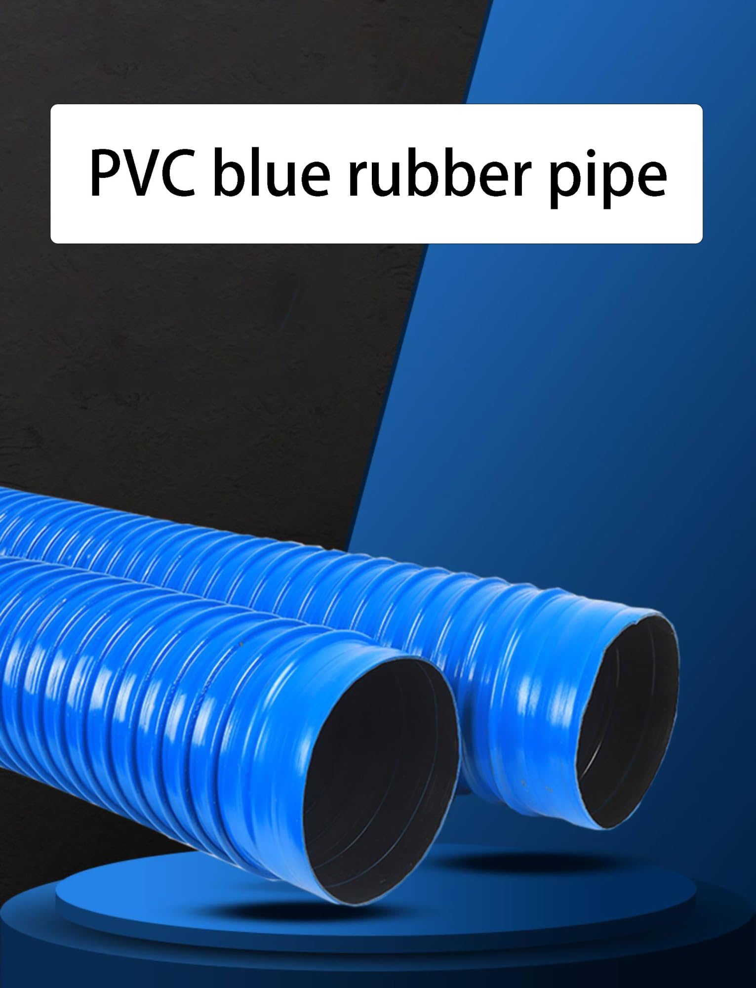 Manguera Flexible PVC Azul, 1 Metro Reforzada Espiral, Aspiración y Escape | Tubo Corrugado Anti-Dobleces, Manguera Ligera para Taller, Transferencia de Aire y Polvo(Inner Diameter 280mm/11.02")