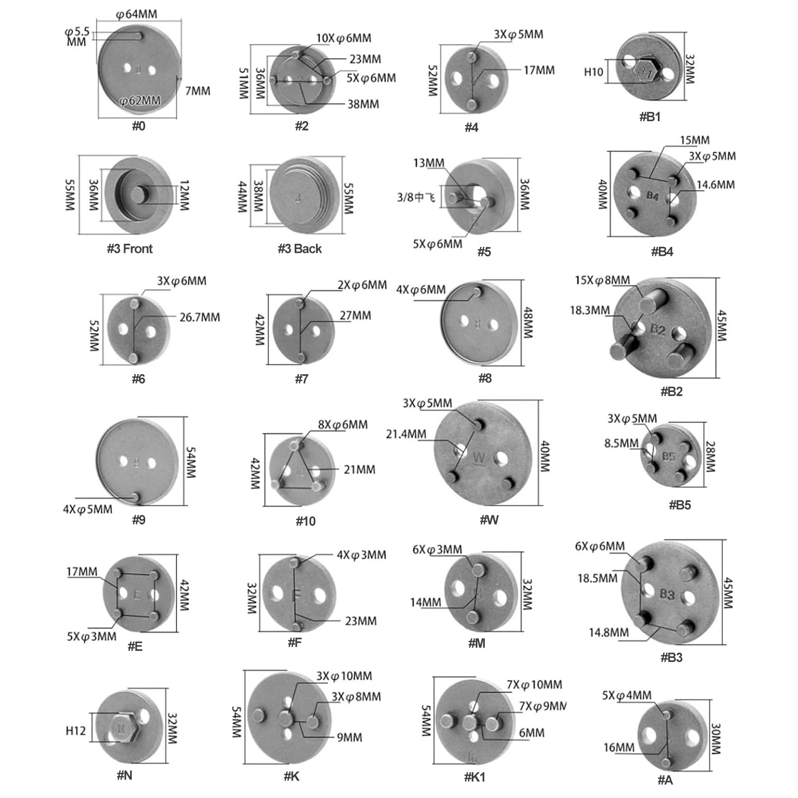 LIROPAU Juego de 24 Herramientas de restablecimiento de pistón de Freno | para girar y presionar pistones de freno en varios coches