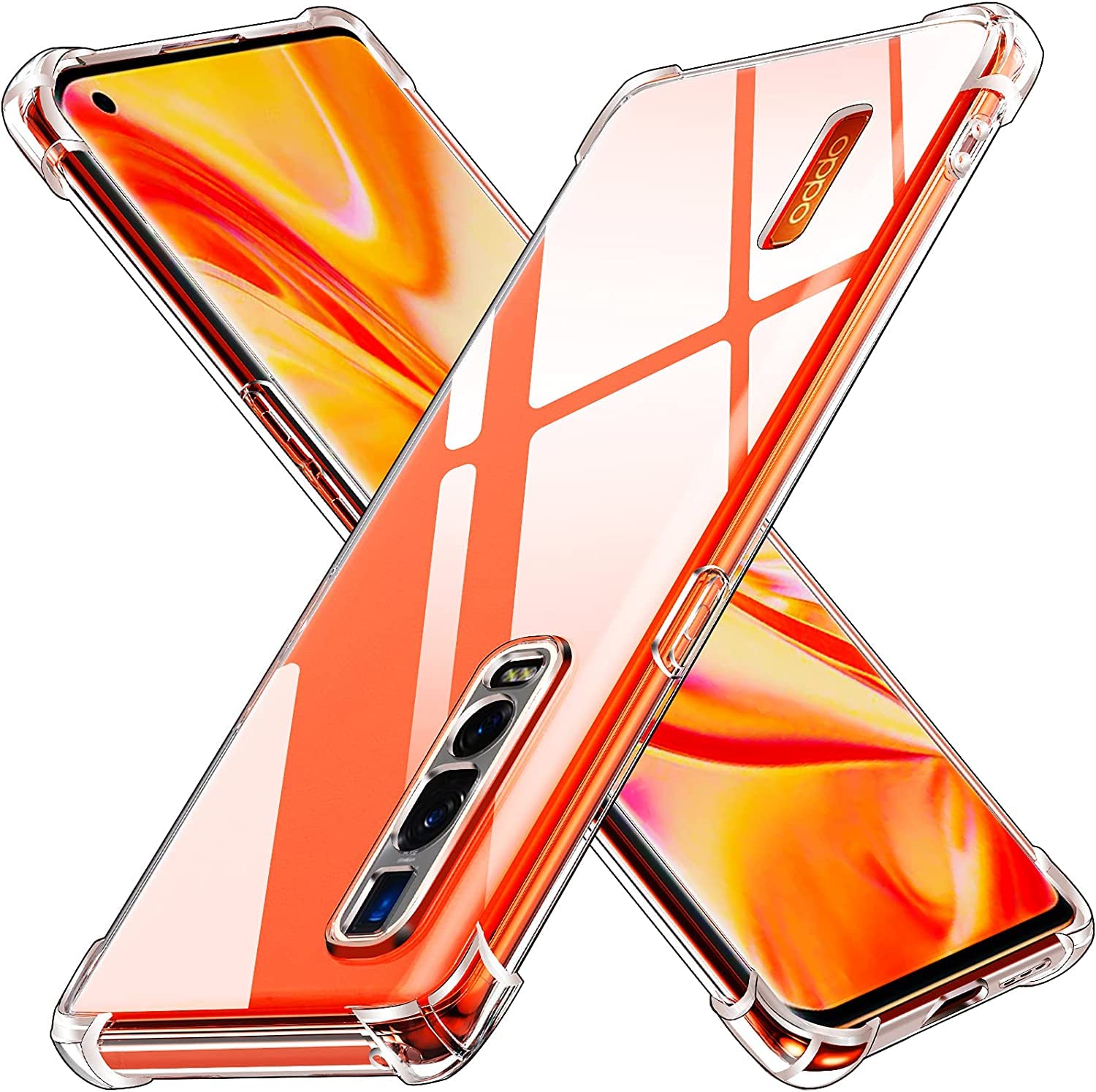 CooToly Fit for Oppo Find X2 Pro HD Clear Phone Case Cover,Soft Slim Fit, Shockproof 6.7 Inch