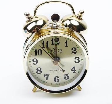 Manual Wind Up Alarm Clock, Horseshoe Mechanical Alarm Clock Manual Wind Up Metal Clock Cute Bell for Bedroom