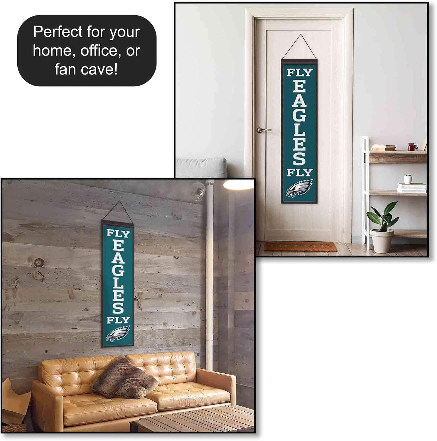 WinCraft Philadelphia Eagles Fly Eagles Fly 8x32 Inch Vertical Wool Embroidered Hanging Banner