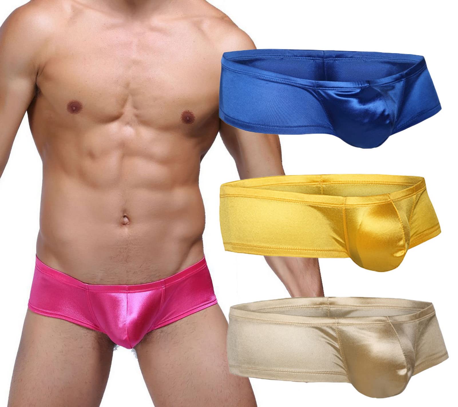 Faringoto Herren-Unterwäsche, kleine Boxershorts, Nylon, niedrige Taille, U-erhöhte Tasche