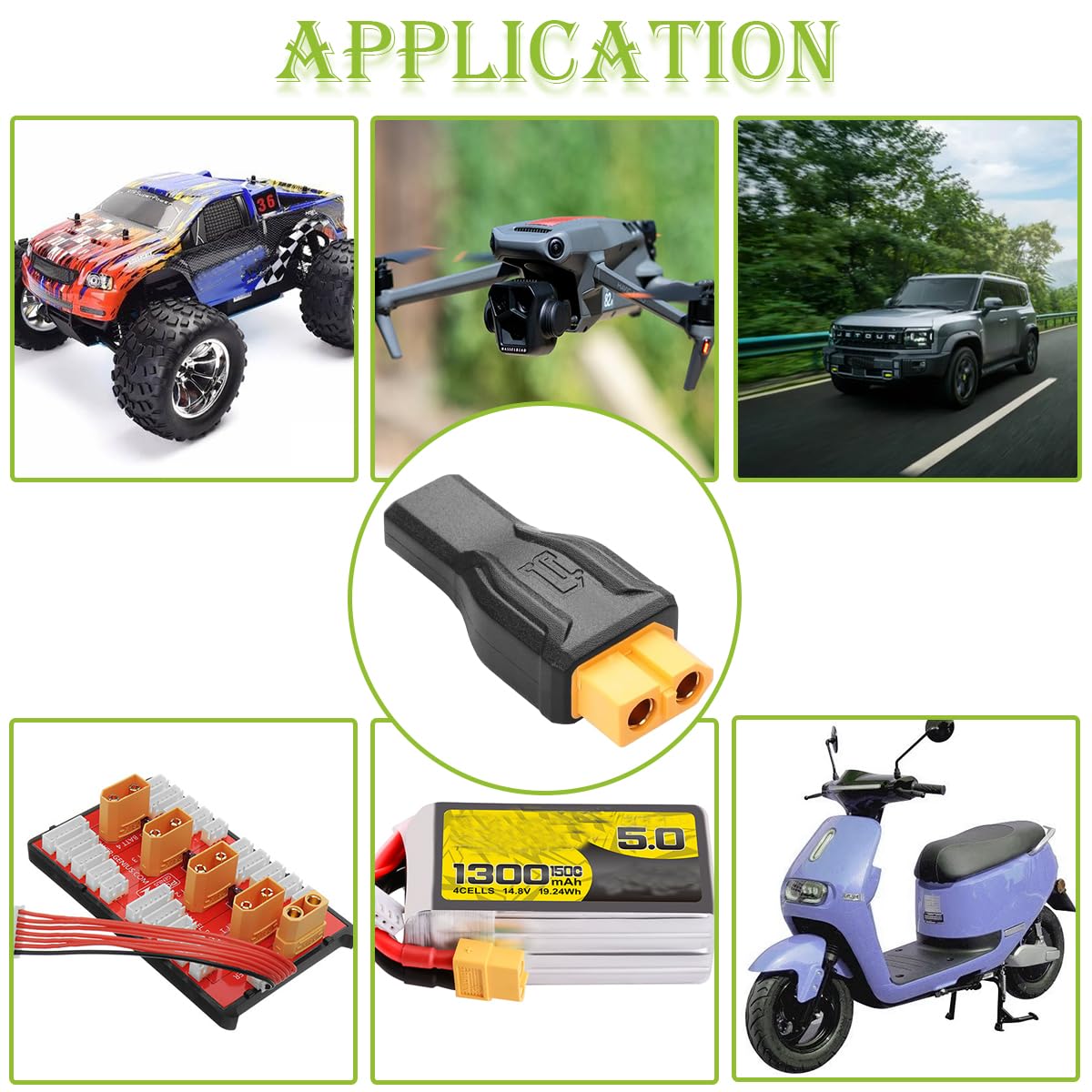 Xiatiaosann 4 szt. Adapter USB C do XT60 USB typu C żeński do XT60 żeński adapter przedłużający do akumulatora LiPo samochód RC FPV Dron Laptop