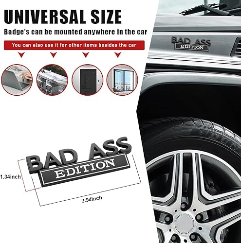 Miniatura 2 de Ziciner Emblema de la edición de Car Bad Ass, calcomanía 3D para guardabarros, calcomanía para automóvil, parrilla delantera, capó, maletero,