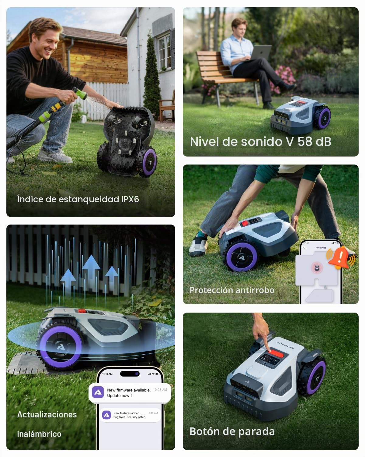 ANTHBOT Robot cortacésped M5 con Refugio antilluvia