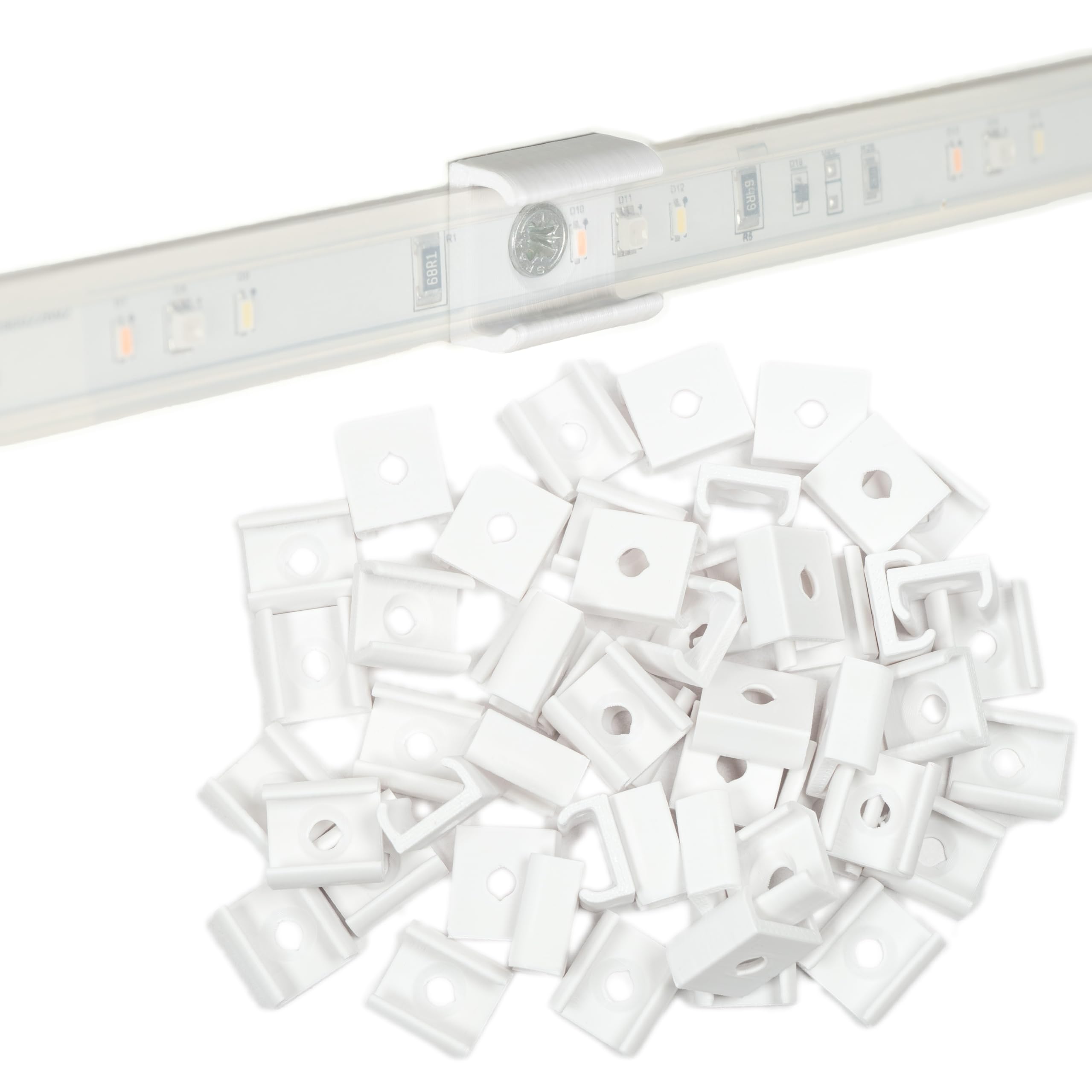 Befestigungsclips passend für Philips Hue Lightstrip V4 (50 Stk.) weiß – Sichere und unauffällige Montage Ihrer LED Stripes – Ideal für flexible Lichtgestaltung im ganzen Haus