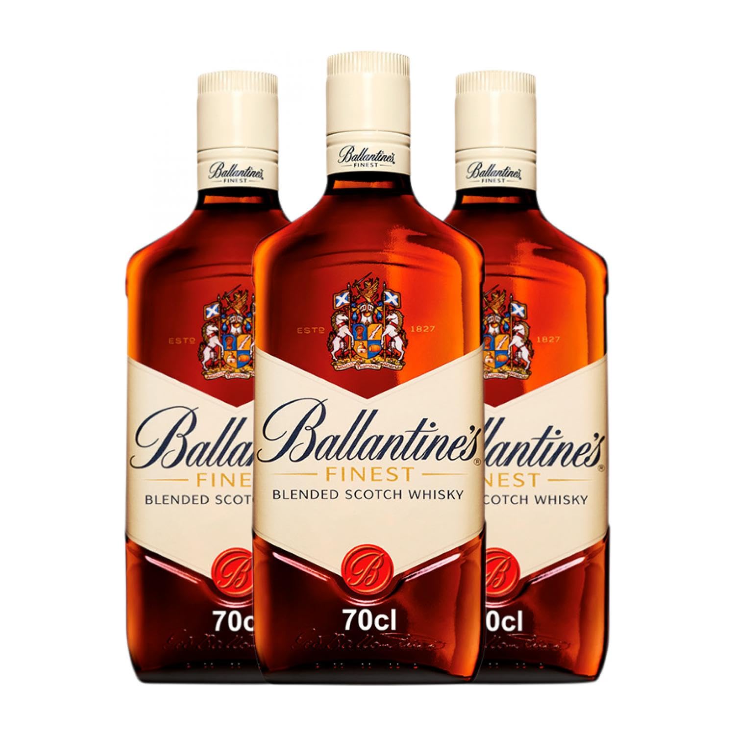 Whiskey Blended Ballantine's Finest 70 cl (Schachtel mit 3 Flaschen von 70 cl)