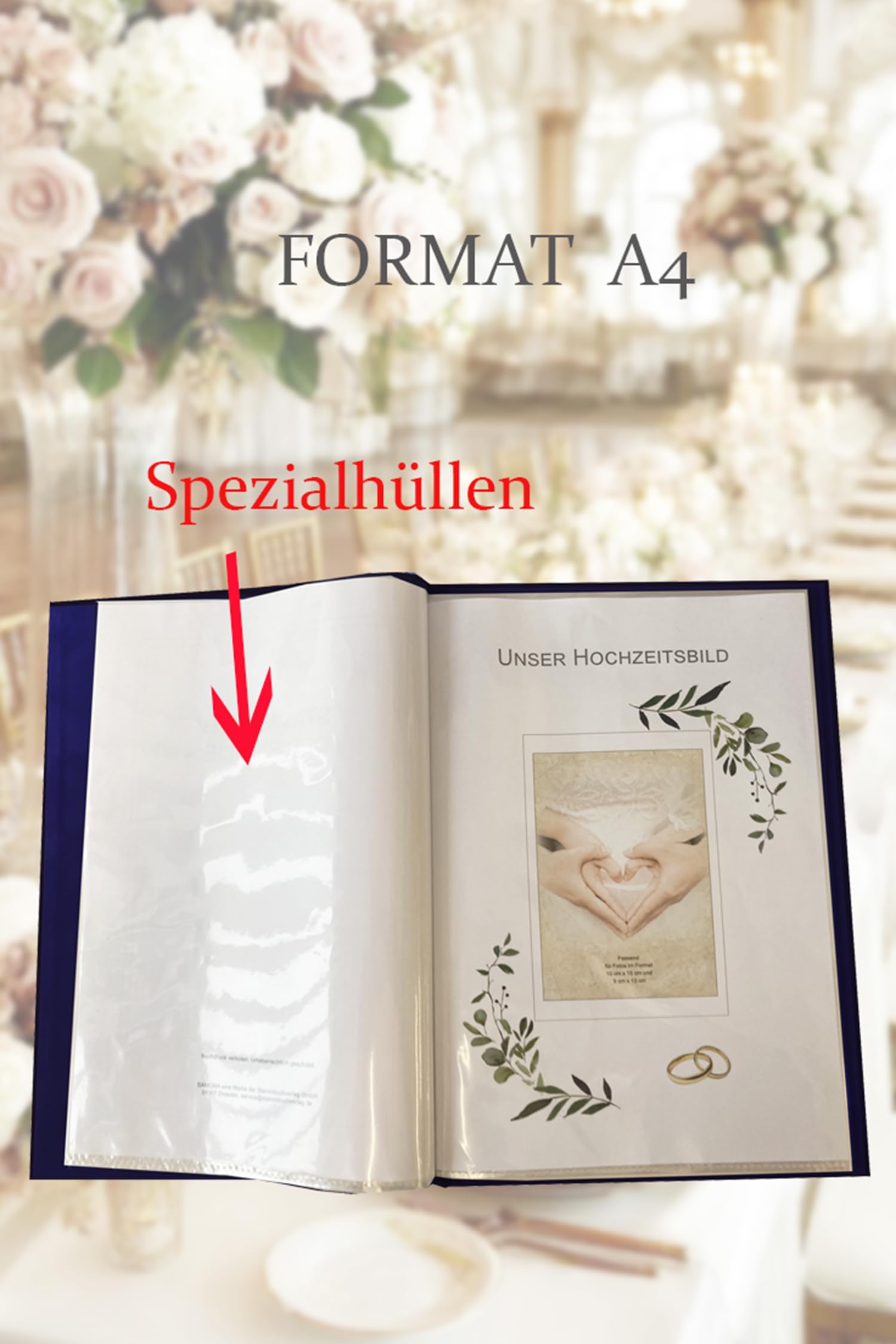 SAMONA Stammbuch der Familie A4 Hochzeit – Familienstammbuch Blau Velours mit Goldener Baumprägung & Ahnenbaum – Handgefertigtes Stammbuch mit Buchschrauben für Urkunden, Dokumente