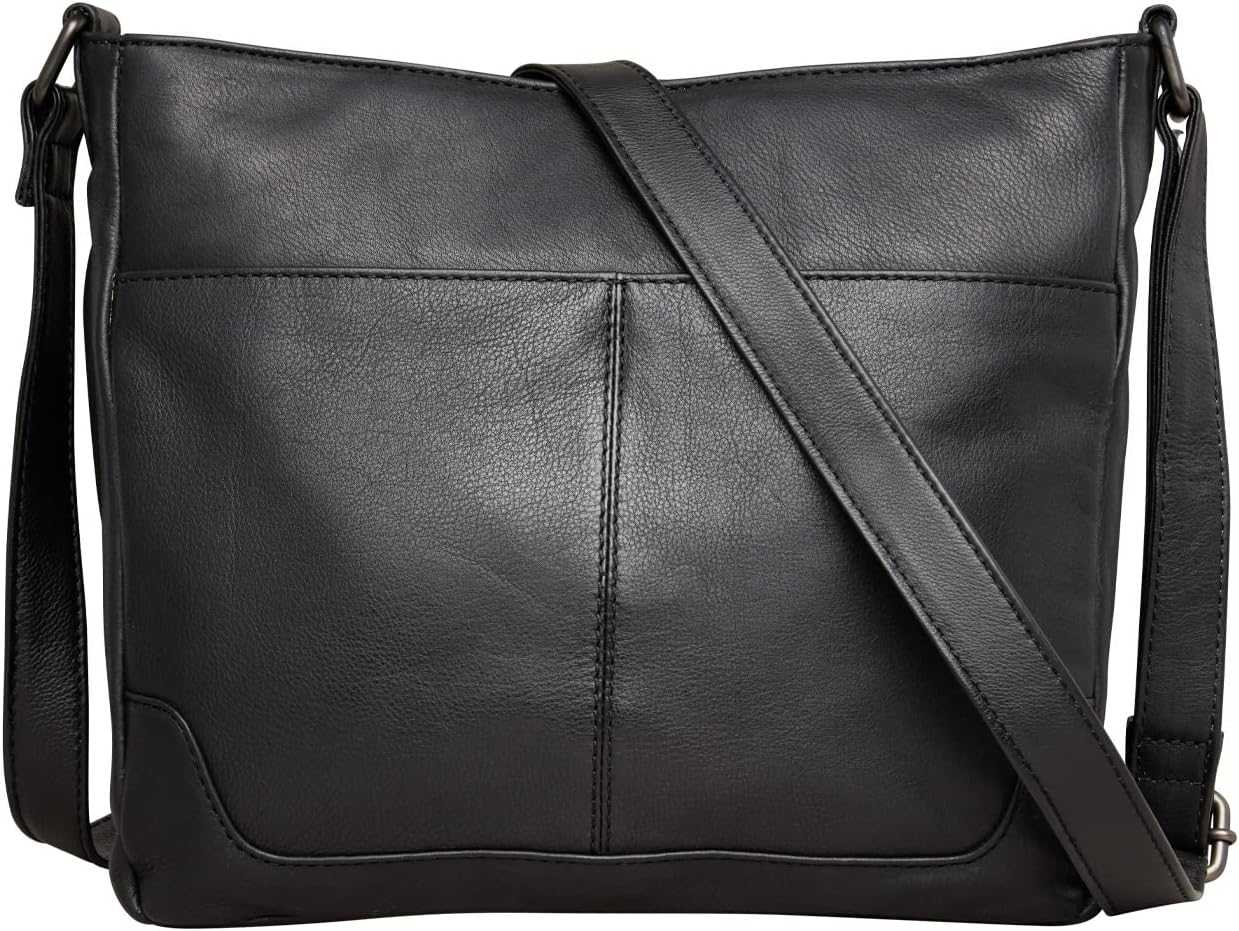 Lady Conceal Locking Concealed Carry Lydia Leather Crossbody with Universal Holster for Medium to Large Frame Handgun