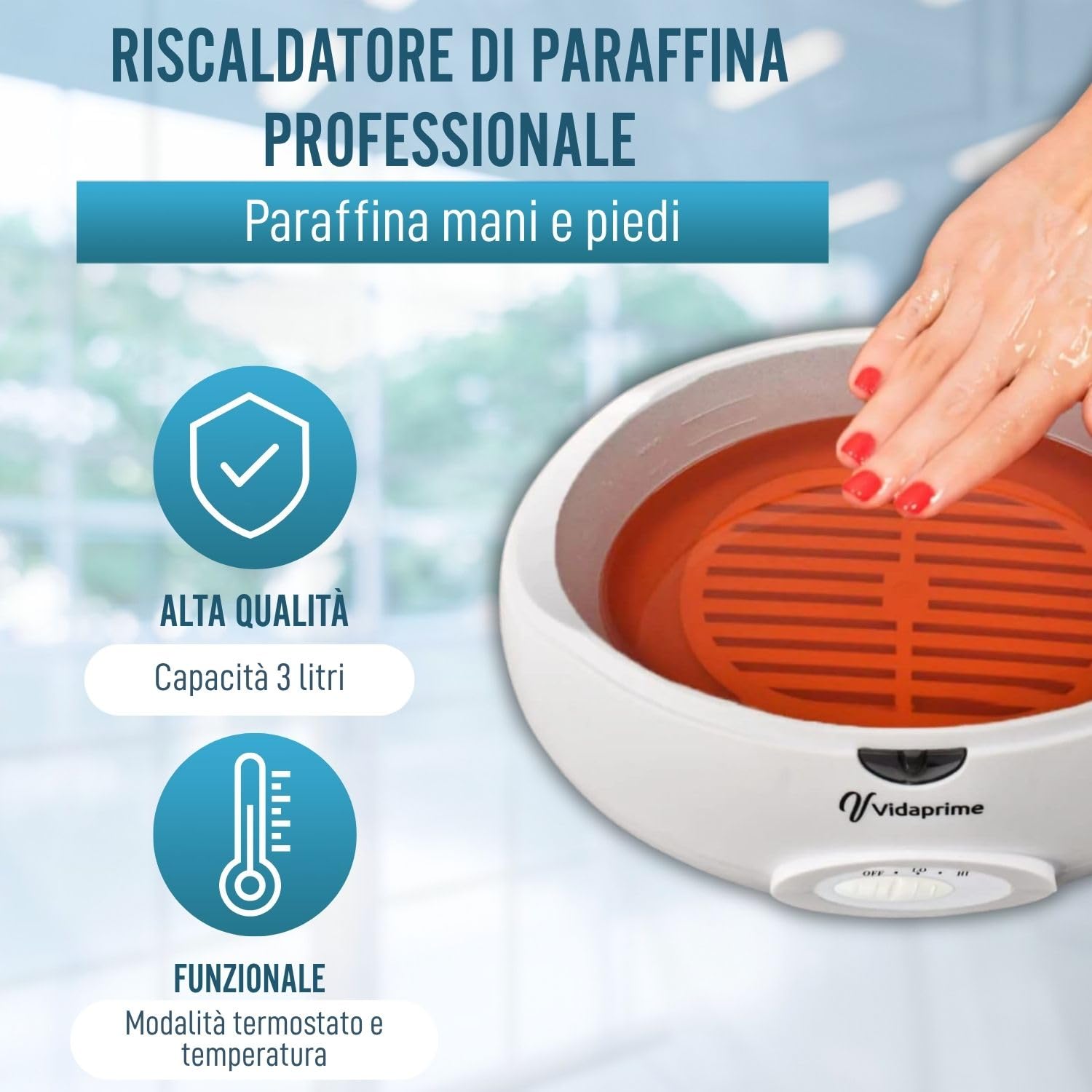 Bagno di paraffina 3L per mani e piedi per artrosi – Scalda paraffina professionale per paraffinoterapia, fisioterapia e termoterapia – Sollievo dal dolore muscolare e riabilitazione della pelle