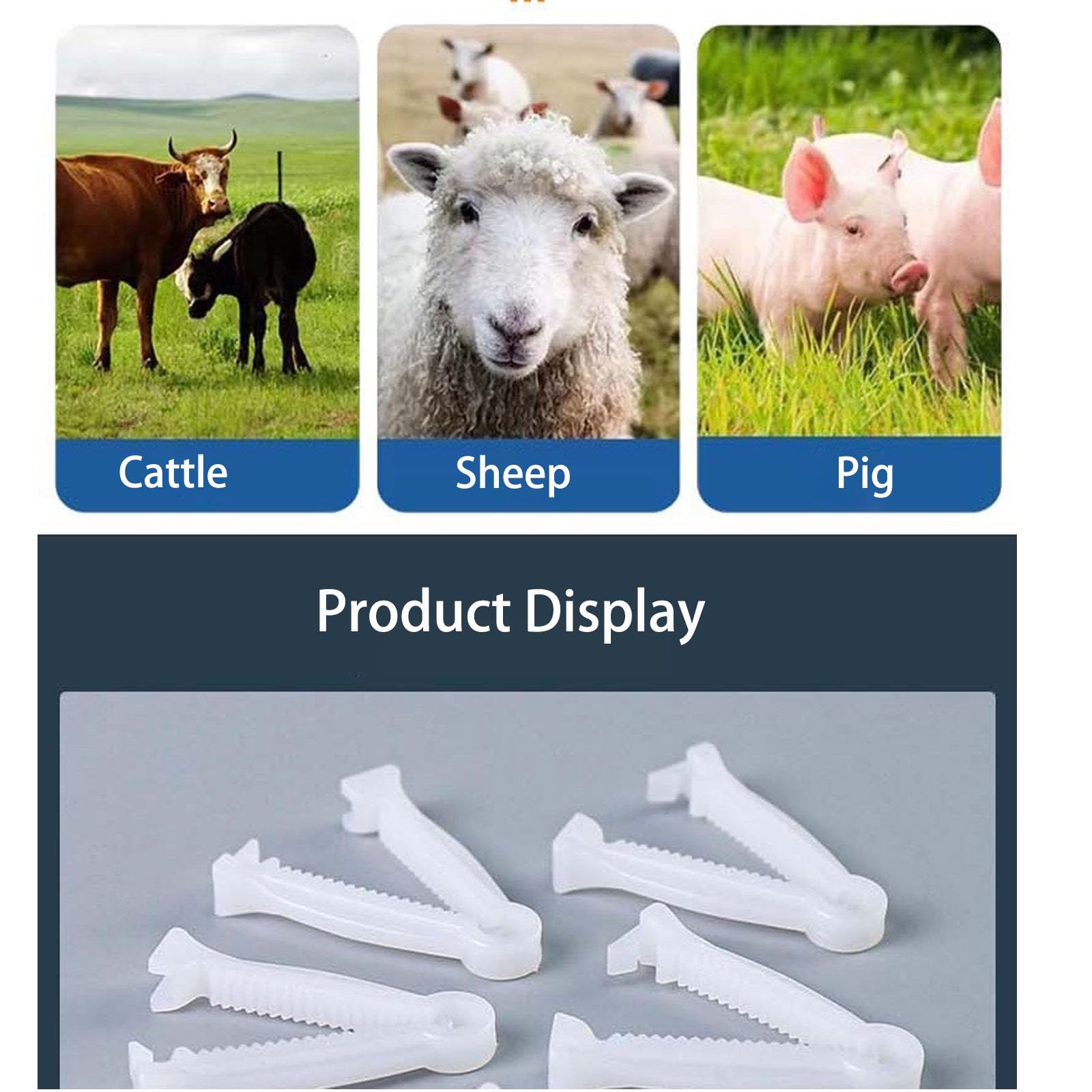 CANGCANG 20 Pièces Pinces Cordon Ombilical,Clip de Cordon Ombilical en Plastique,Cordon Ombilical Pinces Kits de Mise Bas,Plastique jetable pour Animaux de Compagnie Porcinet Agneau Chèvre Chiot