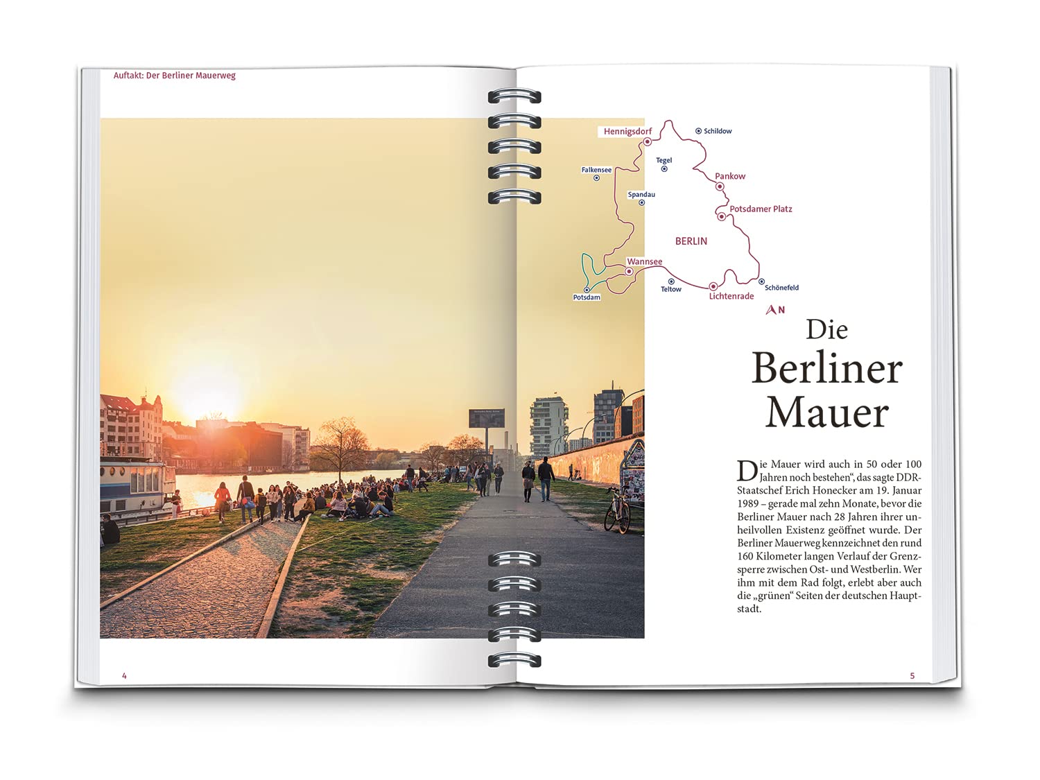 KOMPASS Radreiseführer Der Berliner Mauerweg: auf 164 Kilometern durch die bewegte Geschichte Berlins, mit Extra-Tourenkarte, Reiseführer und exakter Streckenbeschreibung