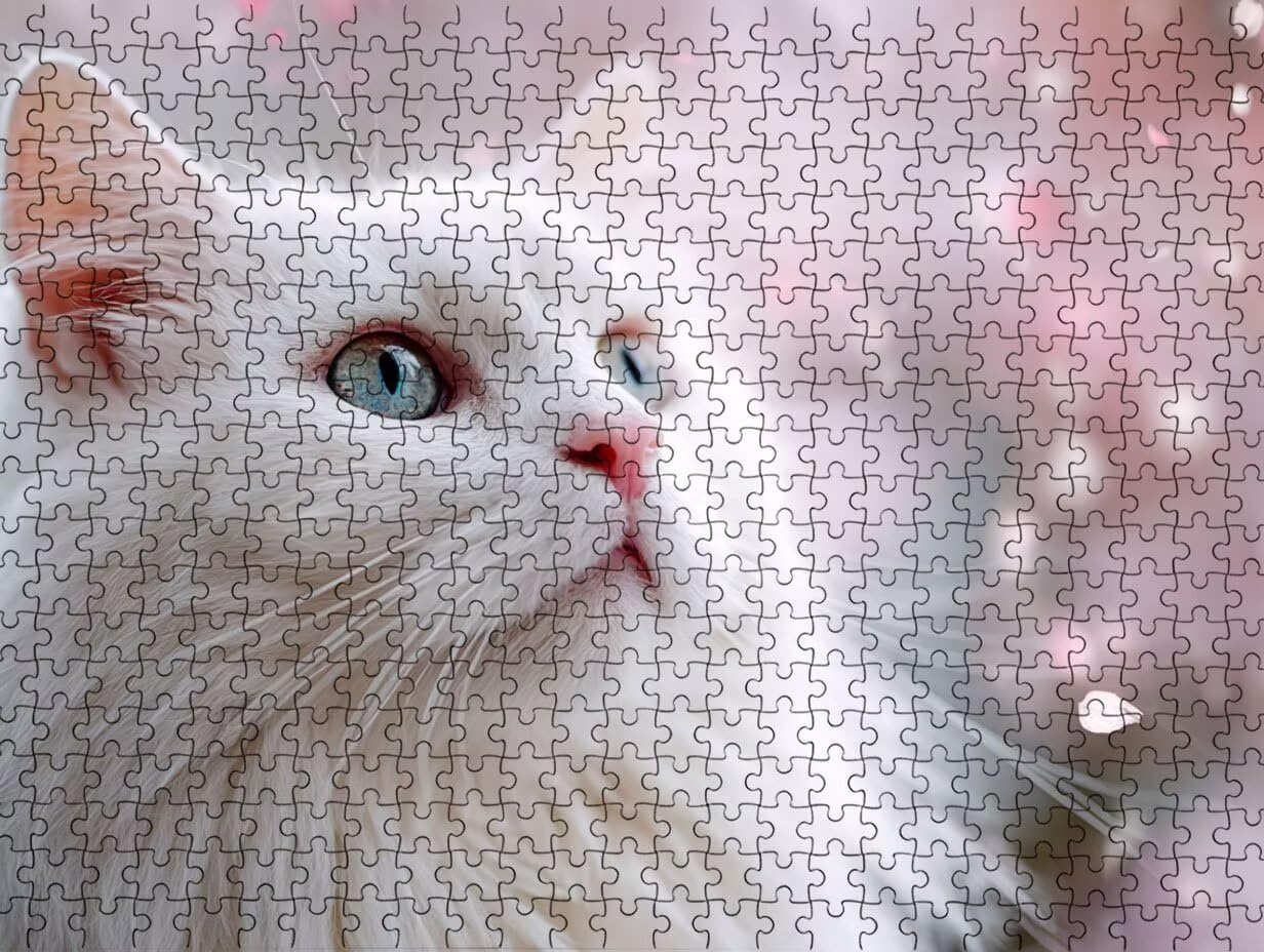 Puzzle 1000 dla dorosłych biały kot klasyczne puzzle YHPGL7-34